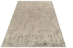 Rug & Kilim’s Abstract Rug In Greige And Taupe Striae