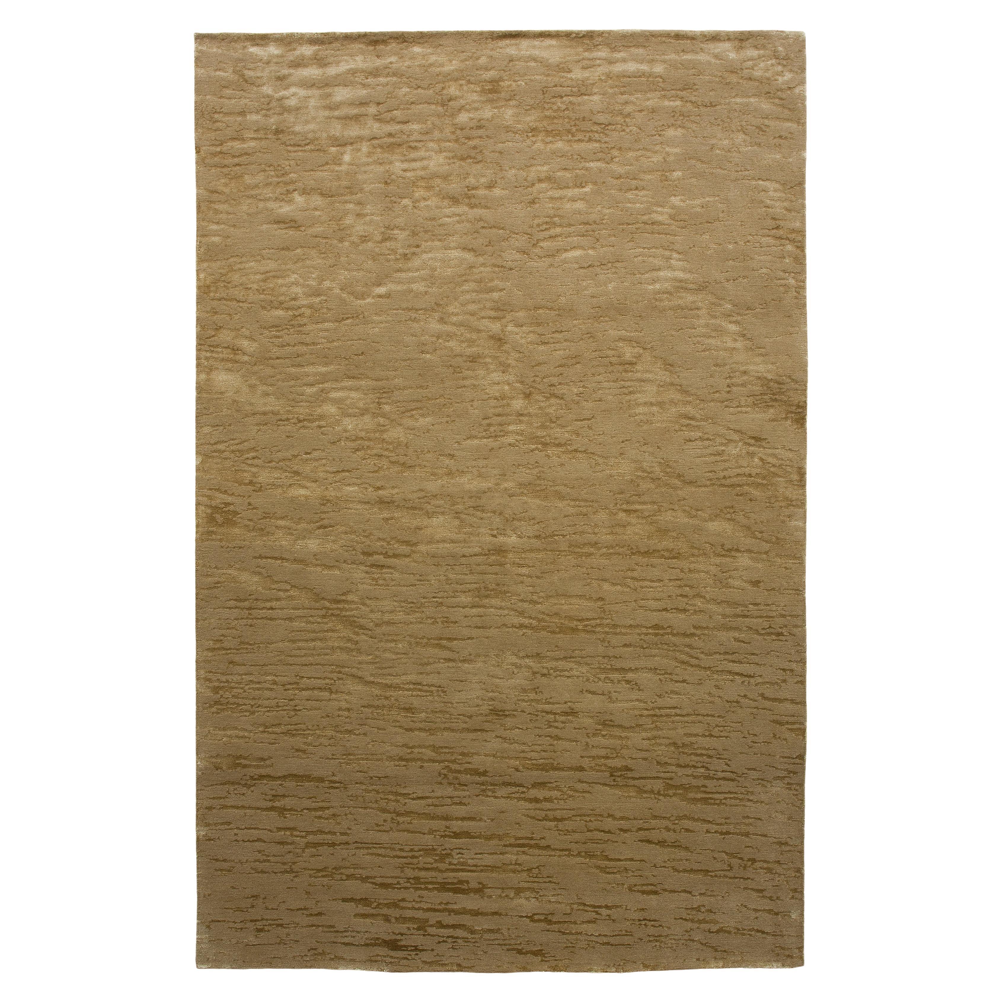Luxury Modern Hand-Knotted Adaptations Blurr Gold 10x14 Rug For Sale
