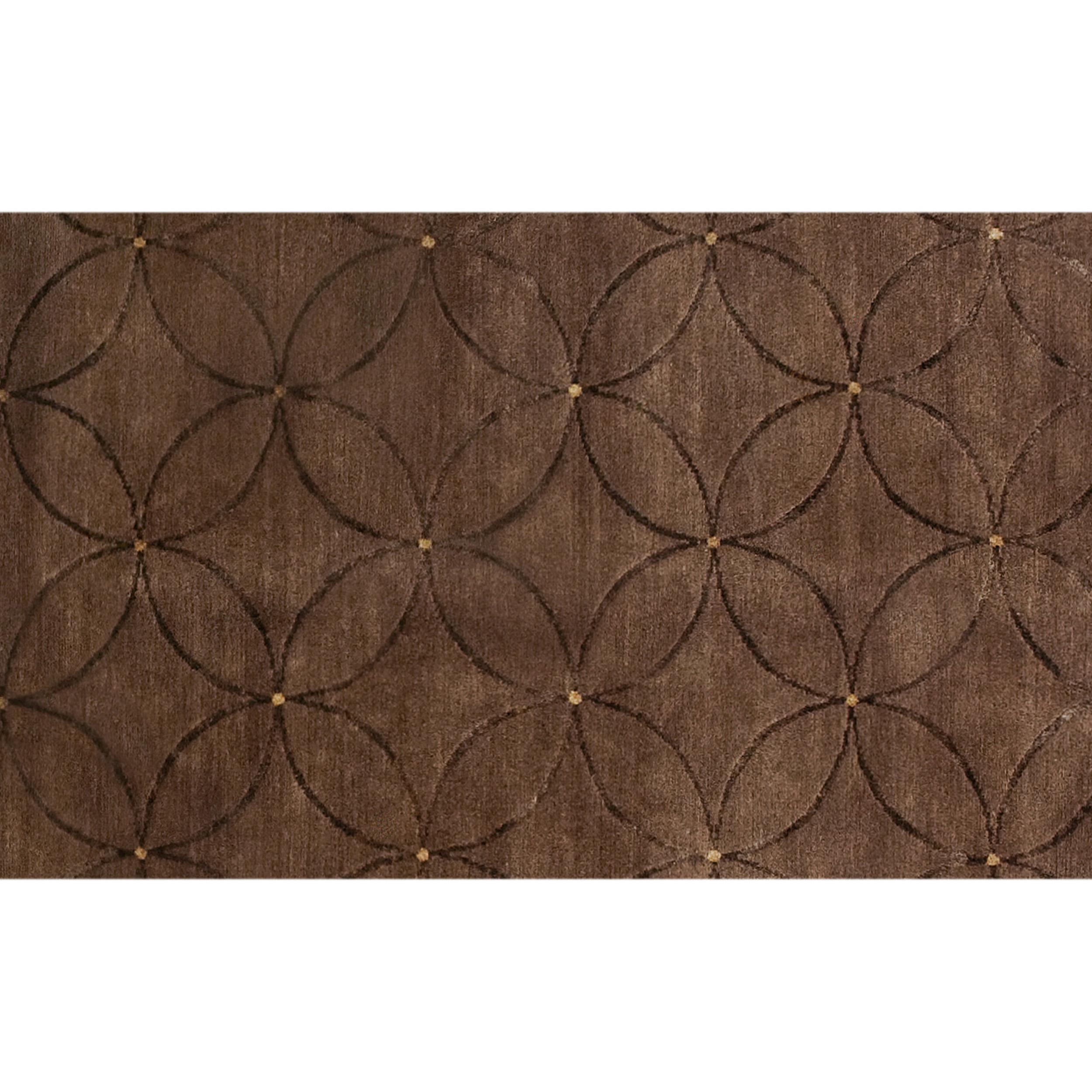 Luxury Modern Hand-Knotted Adaptations Circle Lattice Brown 12x16 Rug In New Condition For Sale In Secaucus, NJ