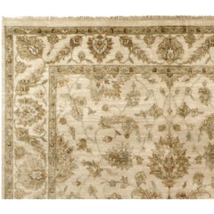Luxury Traditional Hand-Knotted Cream 14x28 Rug