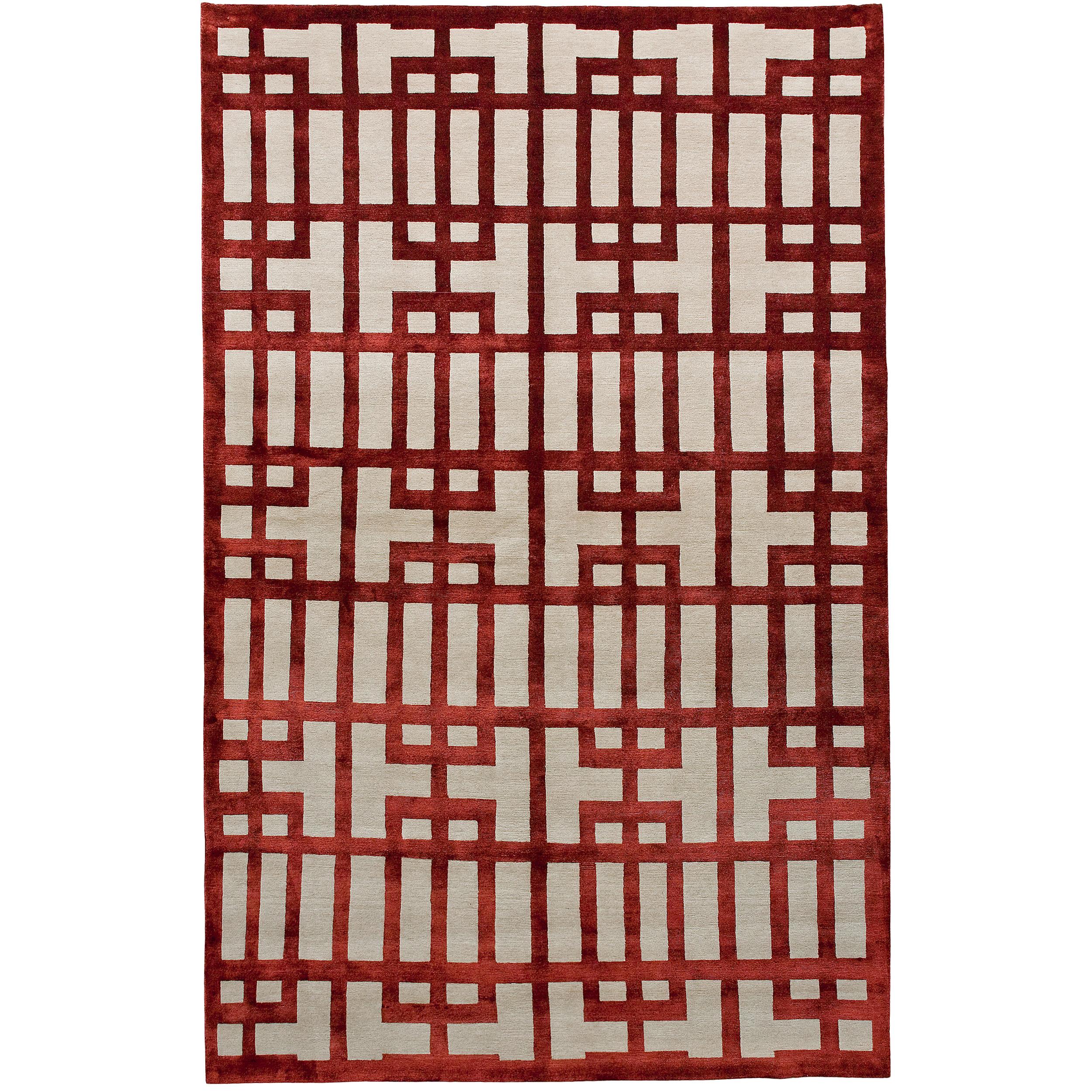 Jeder Zentimeter dieses Teppichs ist ein Werk der Liebe, sorgfältig handgeknüpft von geschickten Kunsthandwerkern in Nepal. Das Design spiegelt ein modernes, abstraktes Motiv wider, das anmutig mit zeitloser Ästhetik verschmilzt. Er verbindet