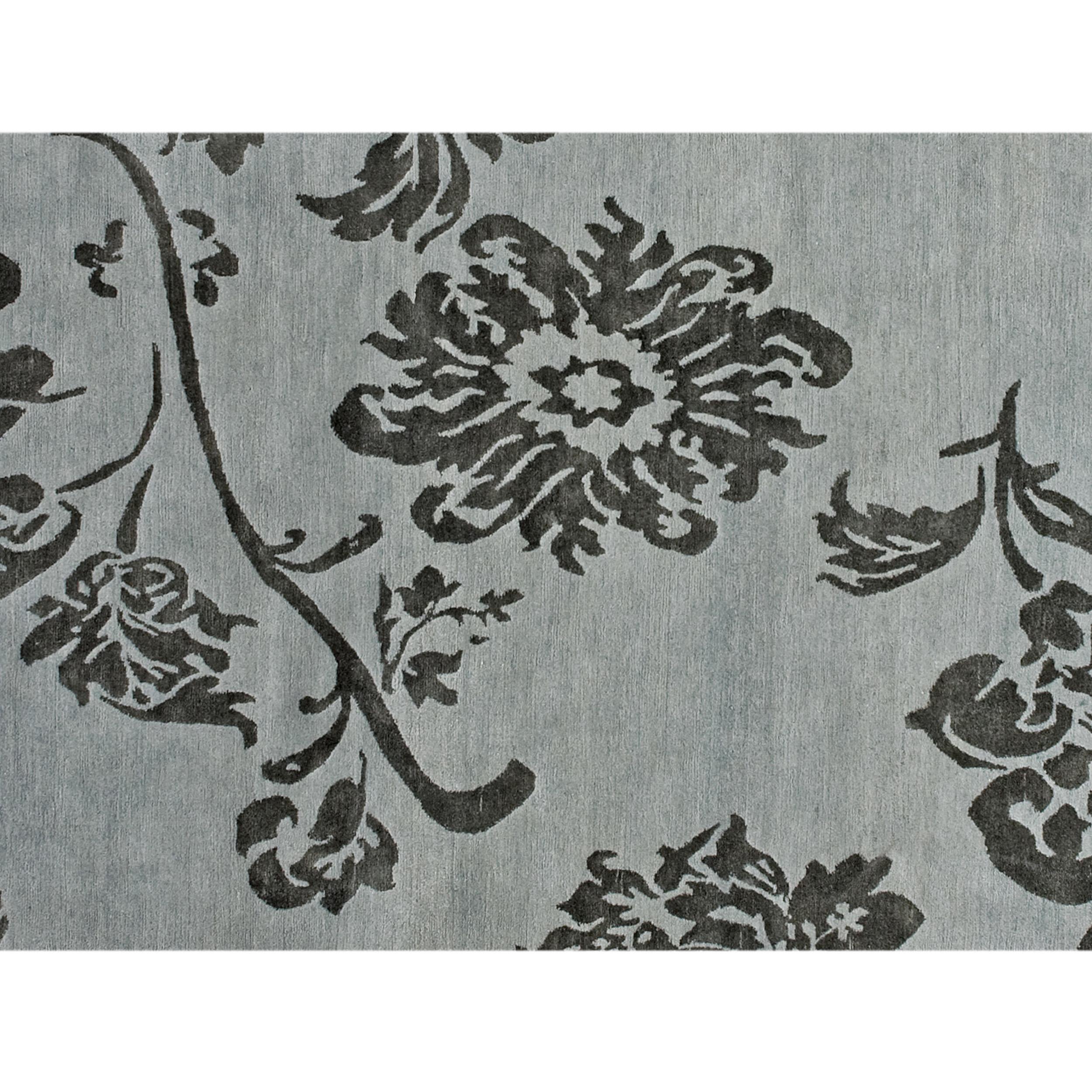 Contemporary Luxury Modern Hand-Knotted Adaptations Lotus Sky 12x16 Rug For Sale