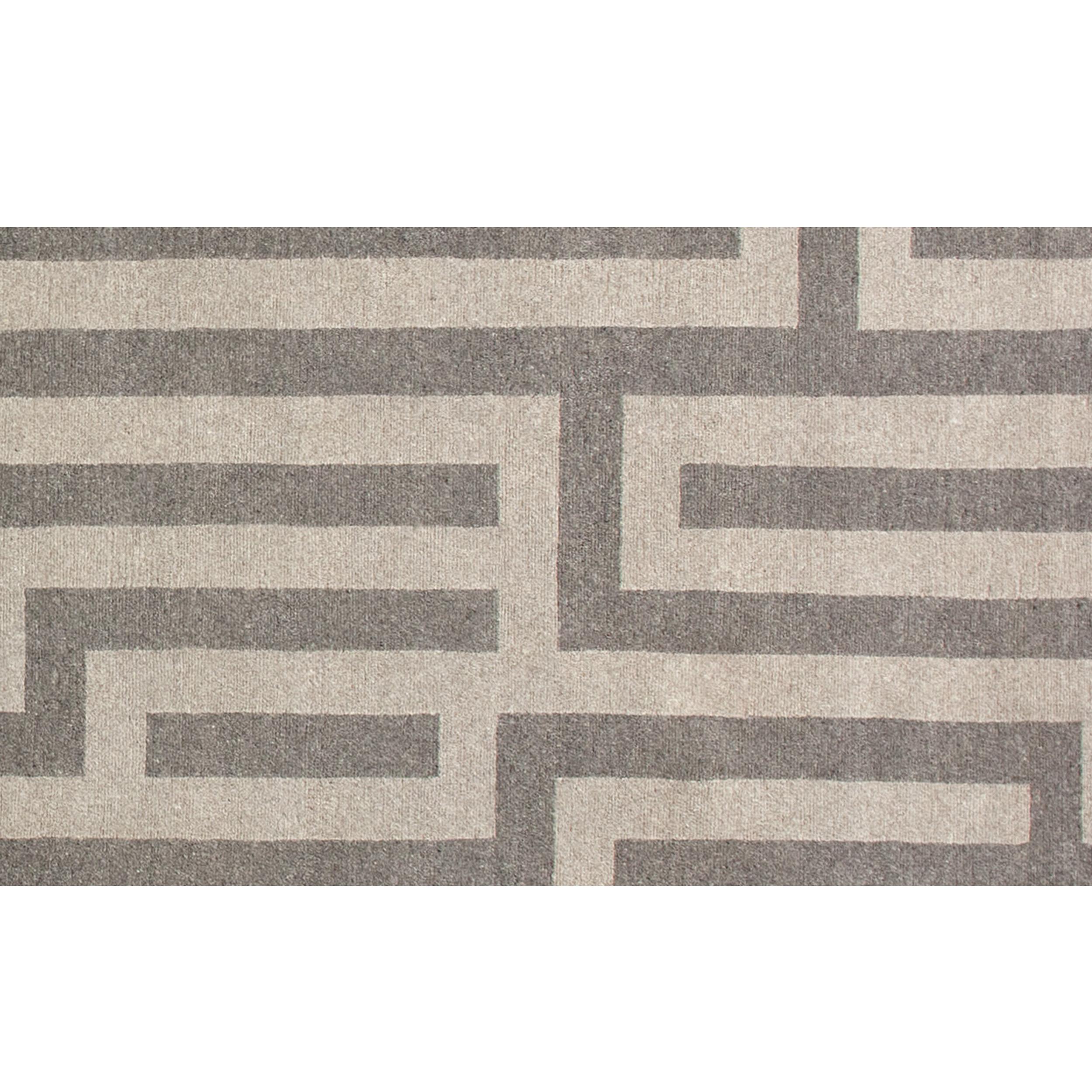 Nepalese Luxury Modern Hand-Knotted Adaptations Maze Fawn 12x16 Rug For Sale
