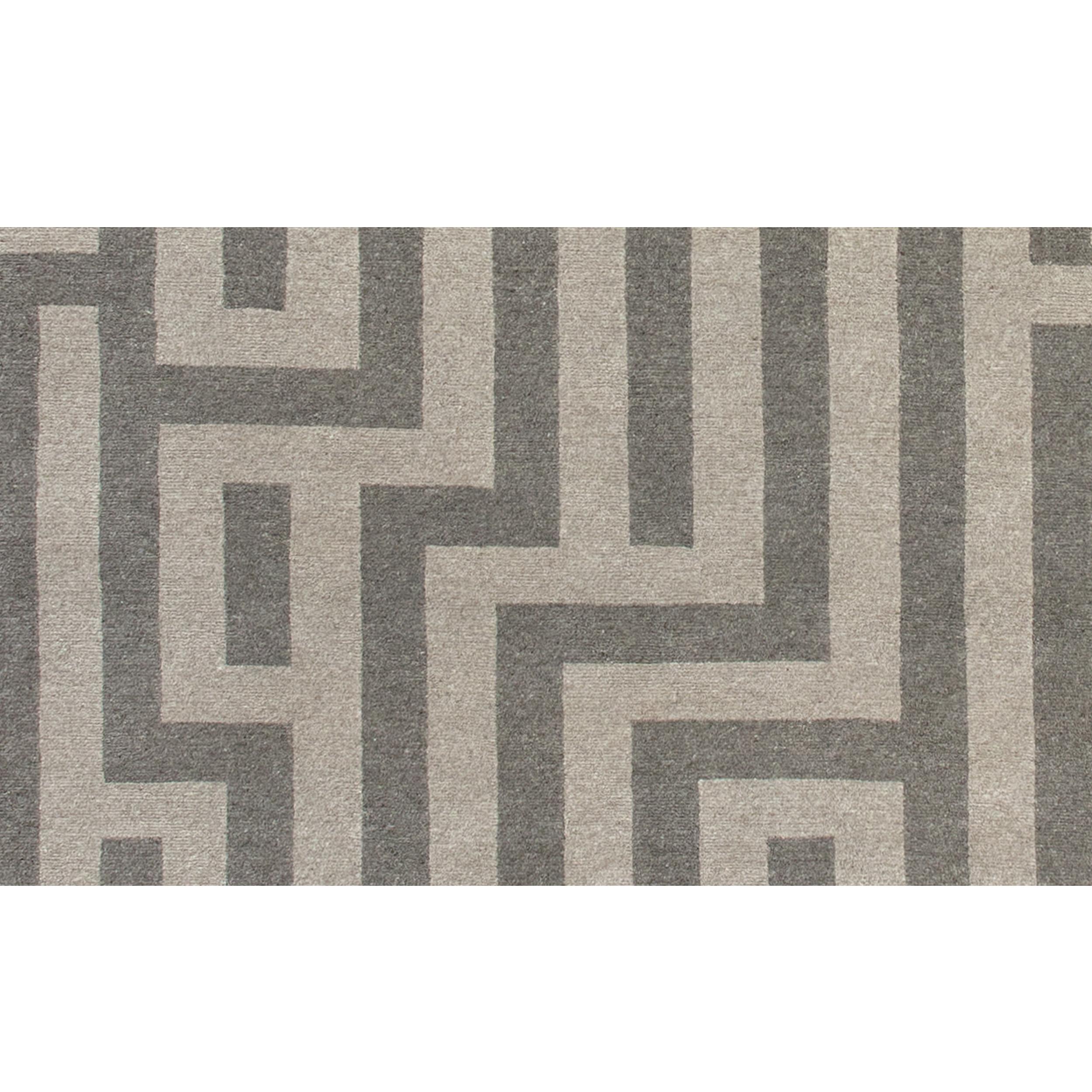 Contemporary Luxury Modern Hand-Knotted Adaptations Maze Fawn 12x16 Rug For Sale