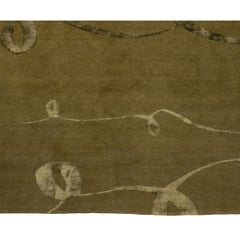 Luxury Modern Hand-Knotted Adaptations Ribbon Gold 12x16 Rug