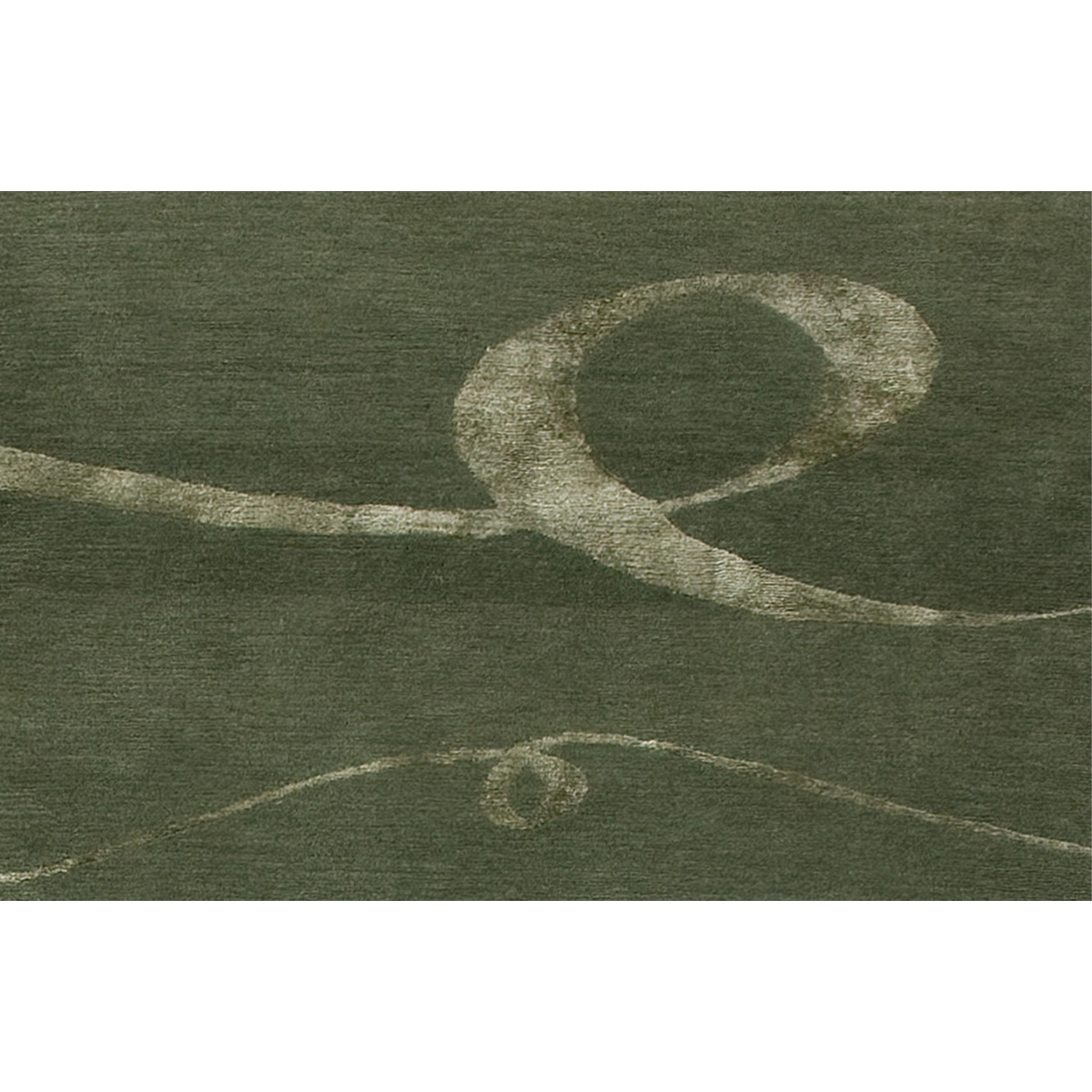 Luxury Modern Hand-Knotted Adaptations Ribbon Seafoam 12x16 Rug In New Condition For Sale In Secaucus, NJ