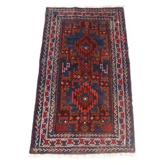 Vintage Hand Knotted Afghan Baluchi Rug