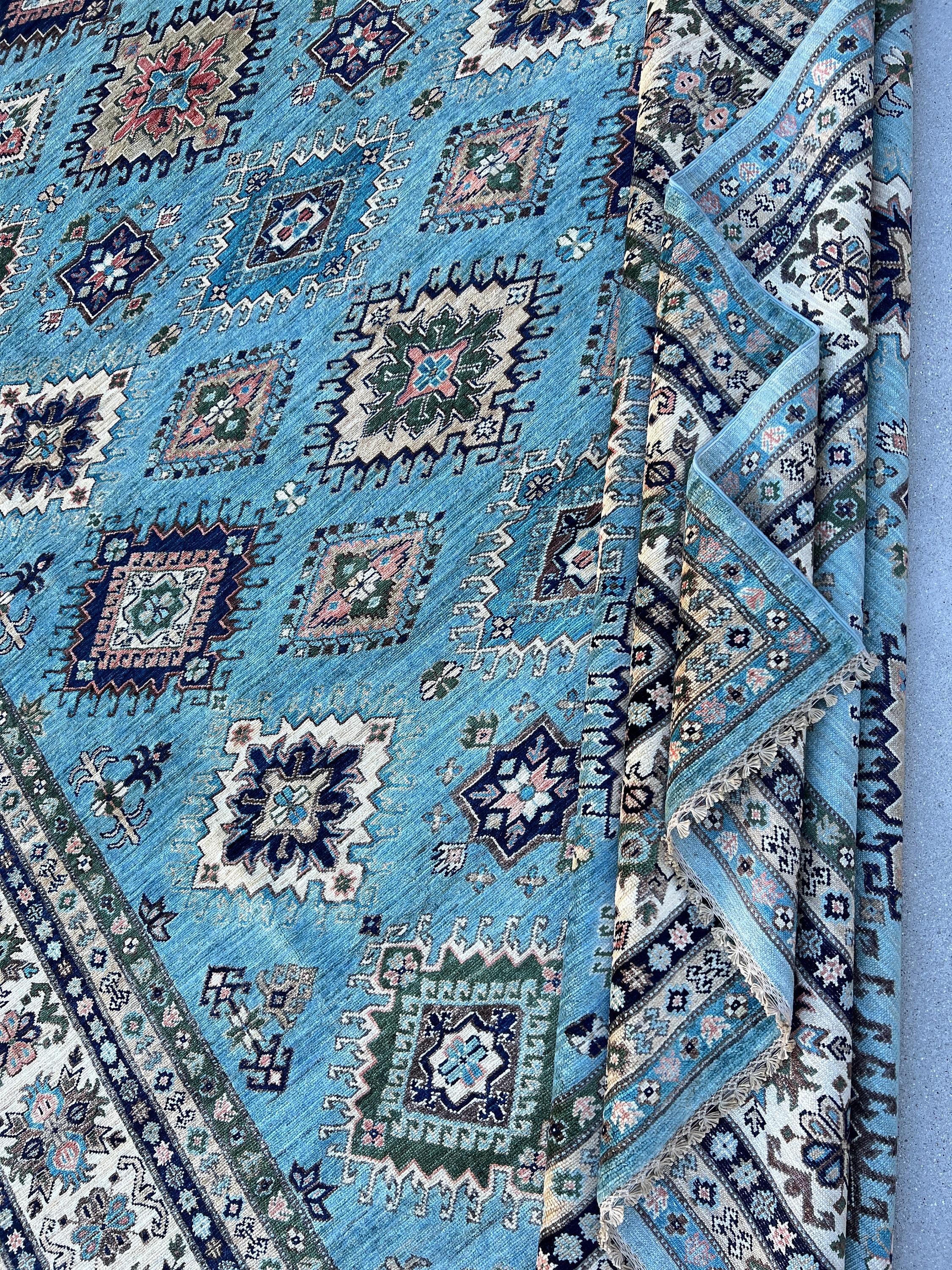 Hand-Knotted Afghan Rug Premium Hand-Spun Afghan Wool Fair Trade For Sale 2