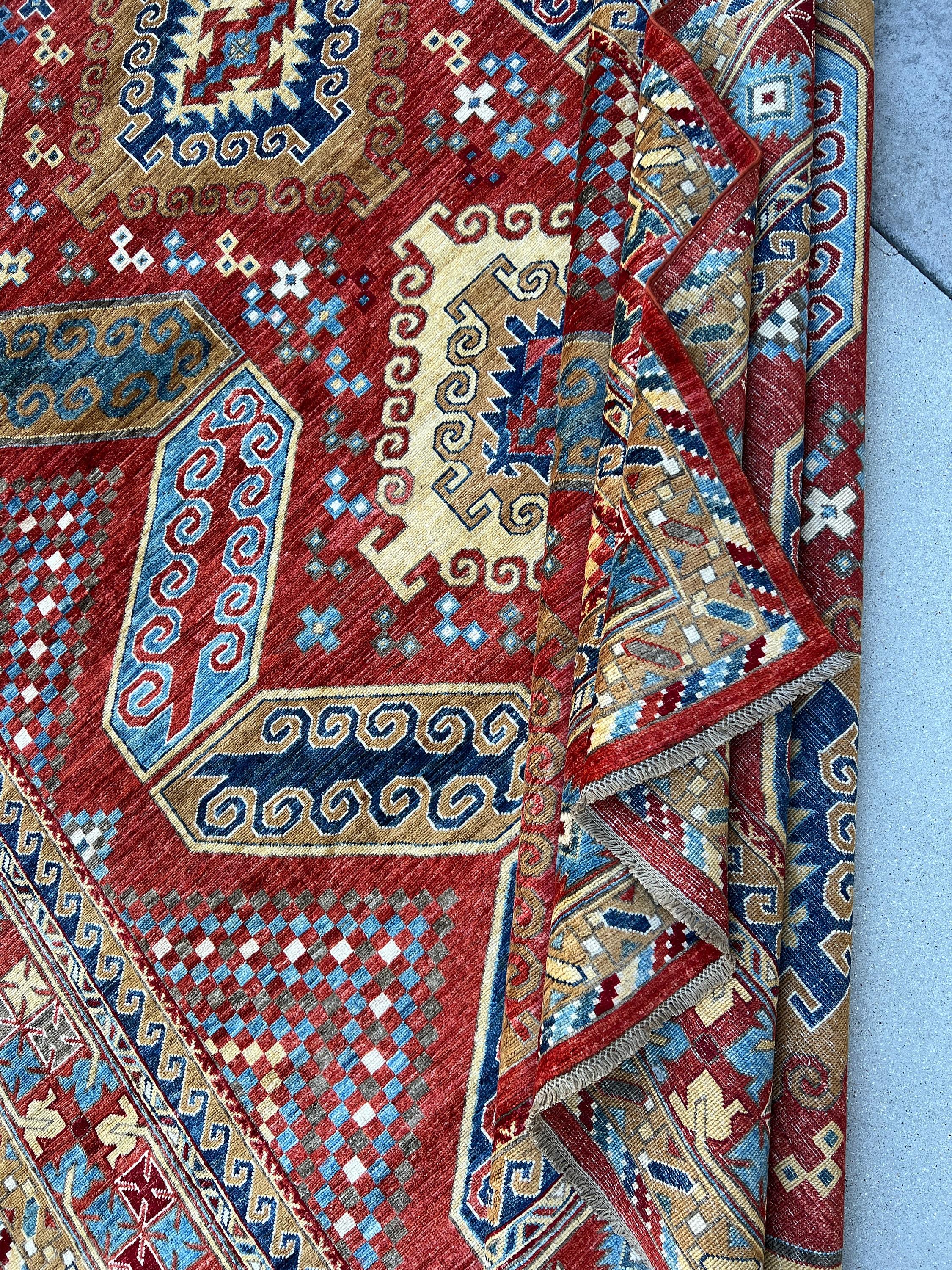 Hand-Knotted Afghan Rug Premium Hand-Spun Afghan Wool Fair Trade For Sale 3
