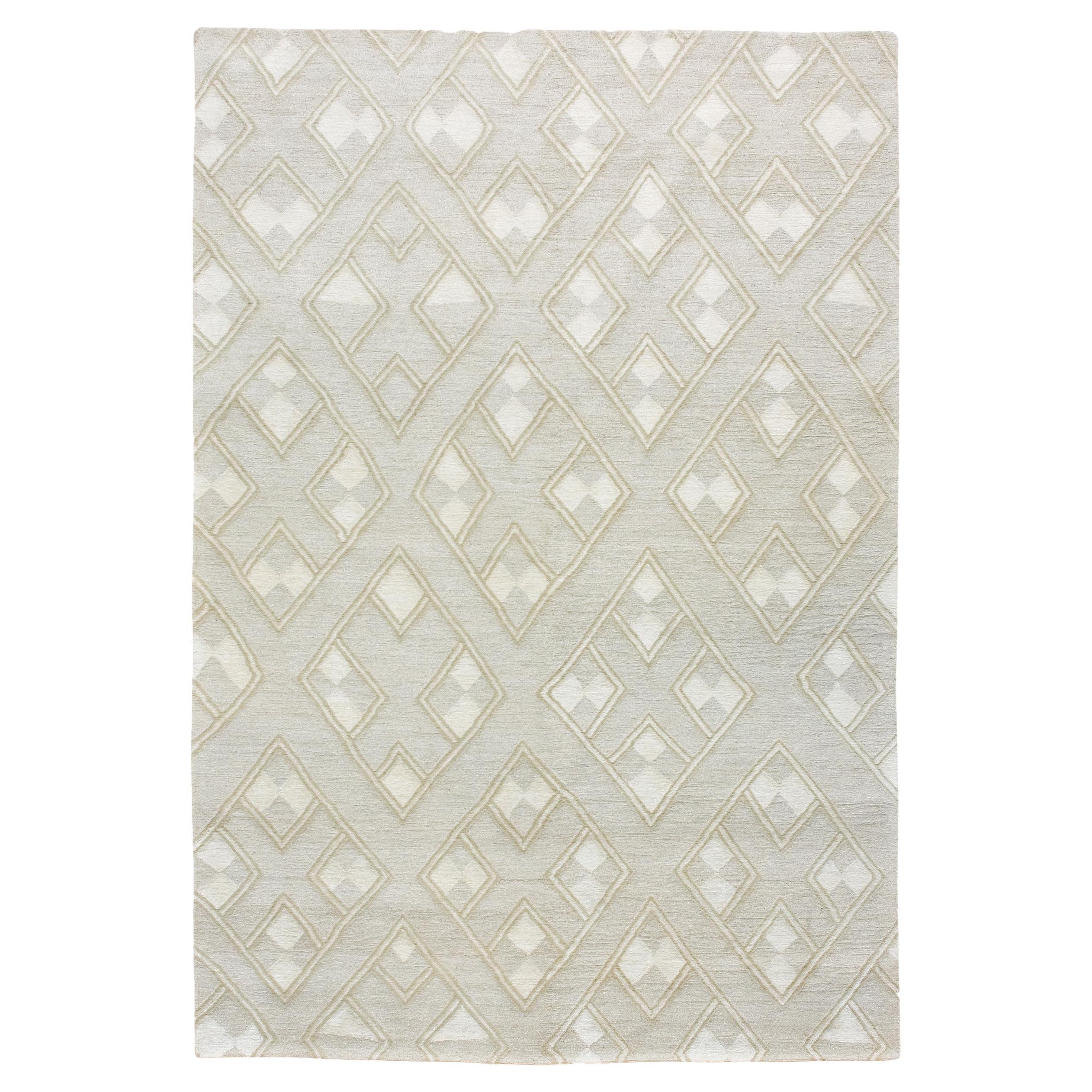 Luxury Modern Hand-Knotted African Igala 12x16 Rug For Sale
