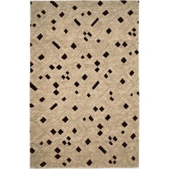 Luxury Modern Hand-Knotted African Kota 12x16 Rug