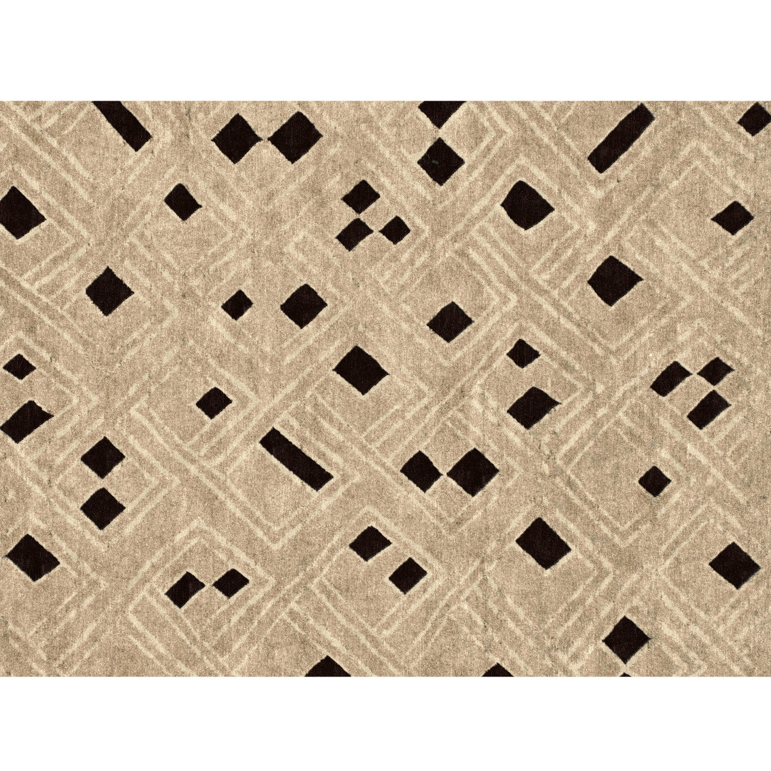 Nepalese Luxury Modern Hand-Knotted African Kota 12x16 Rug For Sale