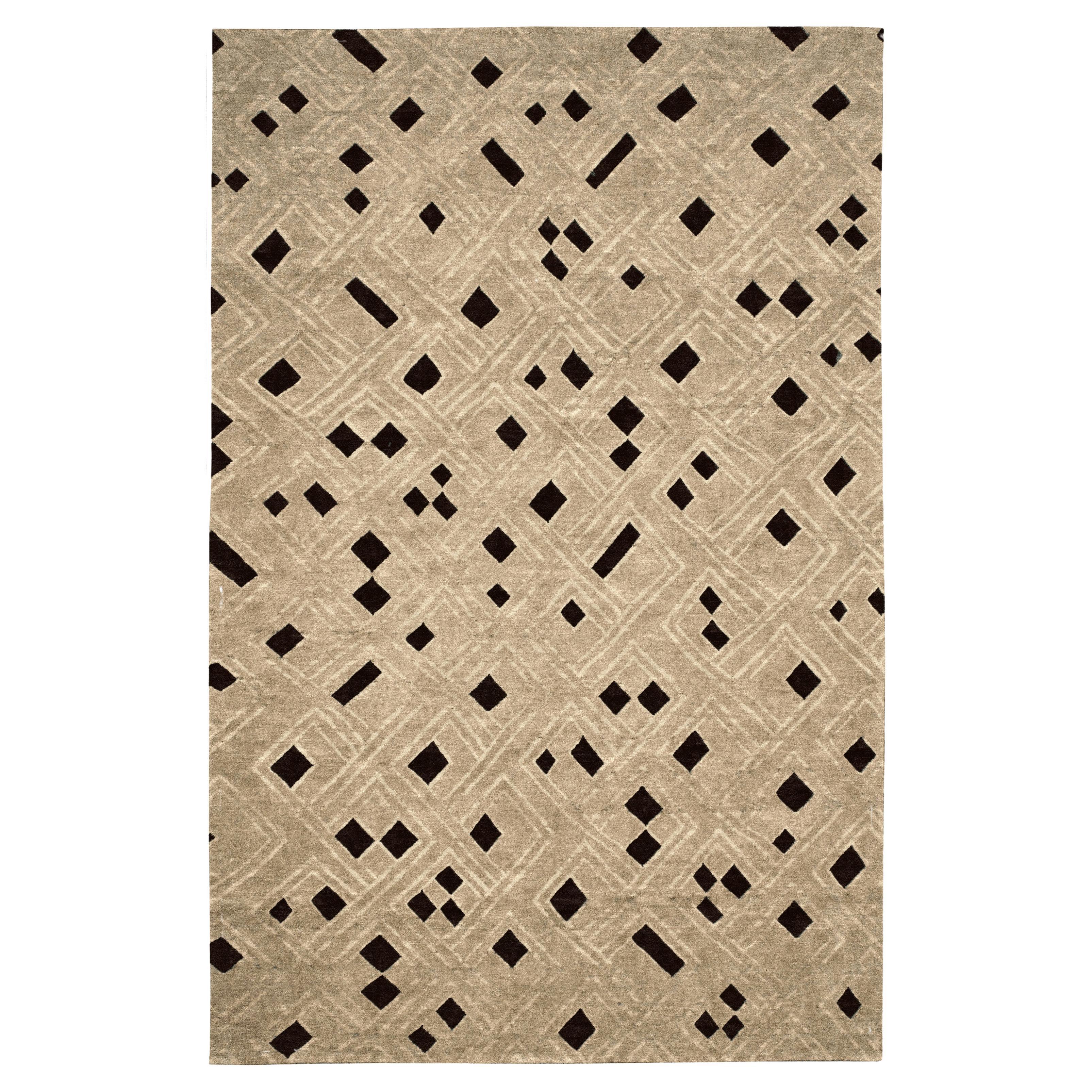 Luxury Modern Hand-Knotted African Kota 12x16 Rug