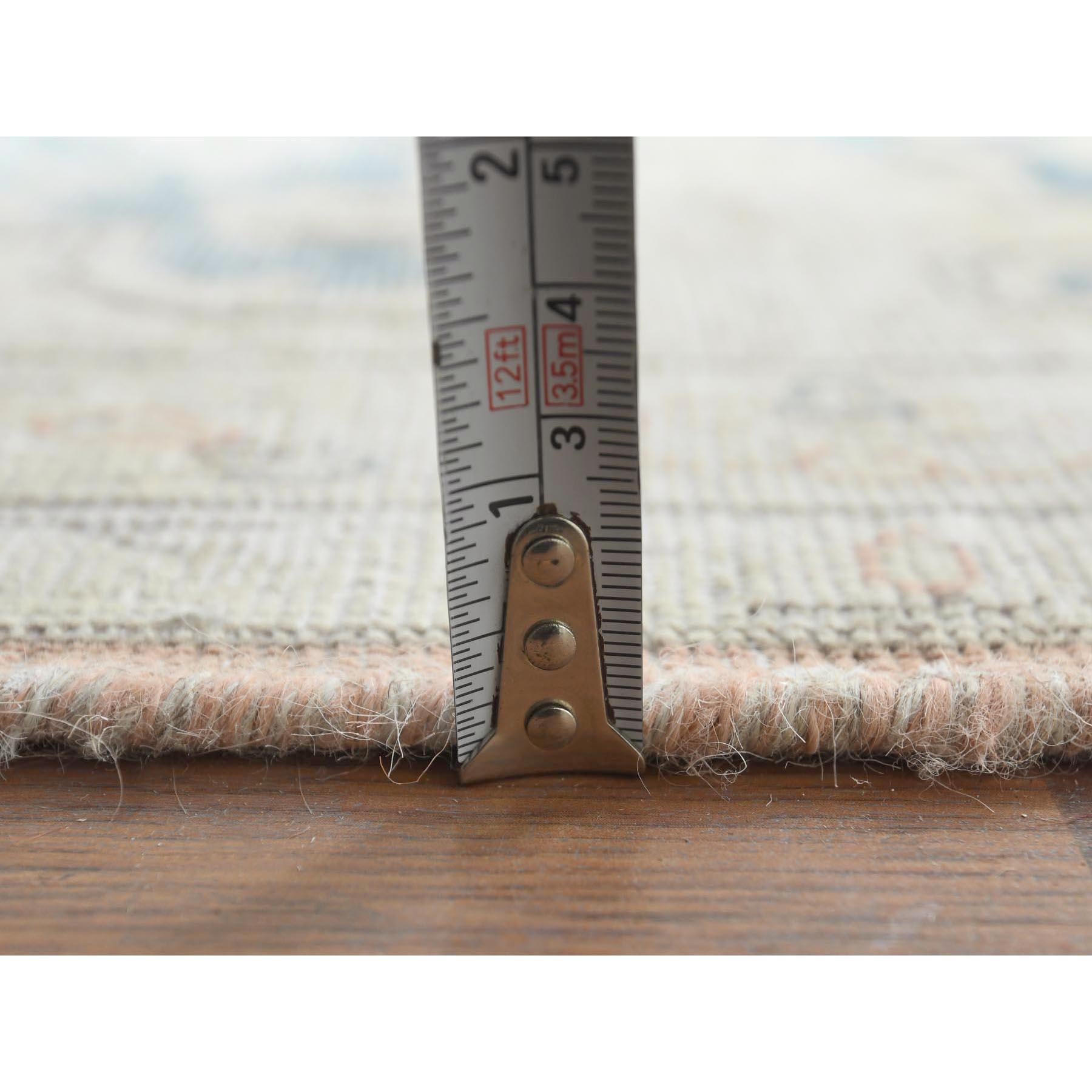 Hand Knotted, Almond Brown, Vintage Persian Kerman Distressed Look Worn Wool Rug For Sale 4