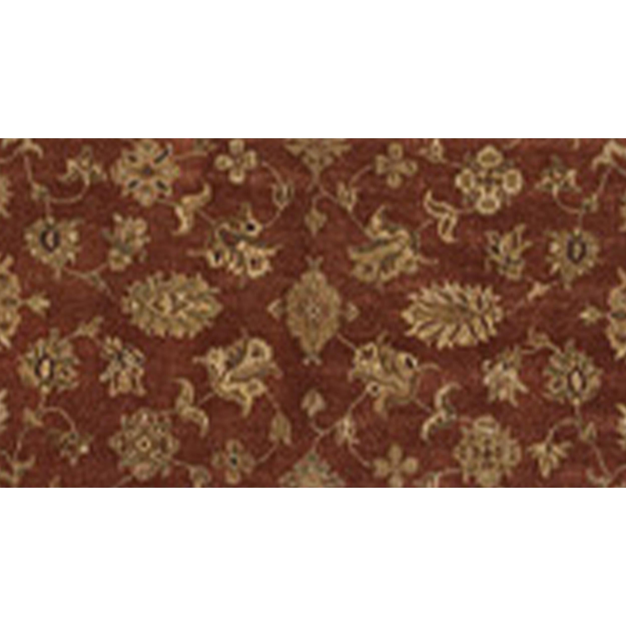 Indian Luxury Traditional Hand-Knotted Amritsar Mahal Wood Rose/Gold 12x12 Round Rug For Sale