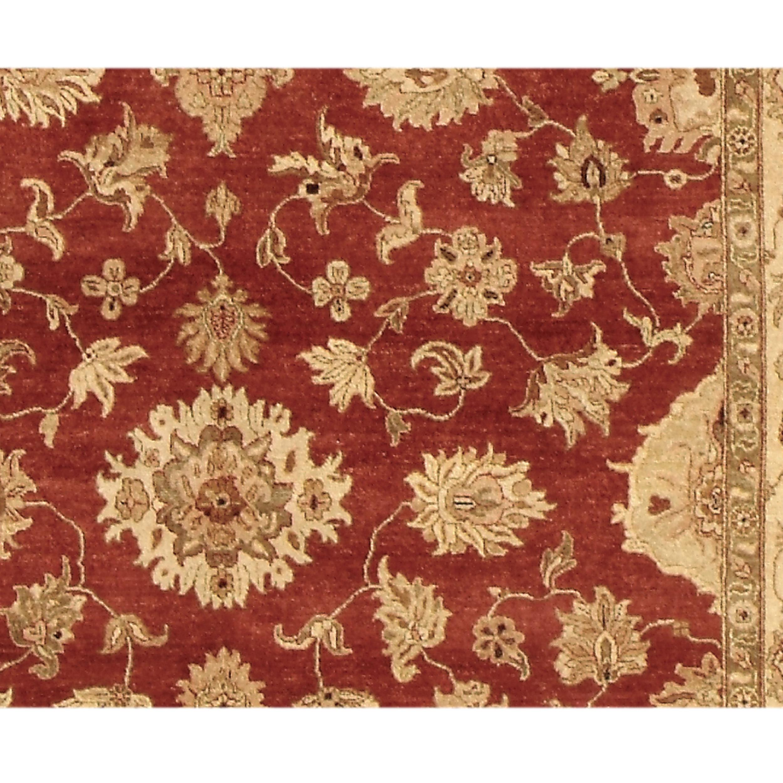 Agra Luxury Traditional Hand-Knotted Amritsar Mahal Wood Rose/Gold 12x24 Rug For Sale
