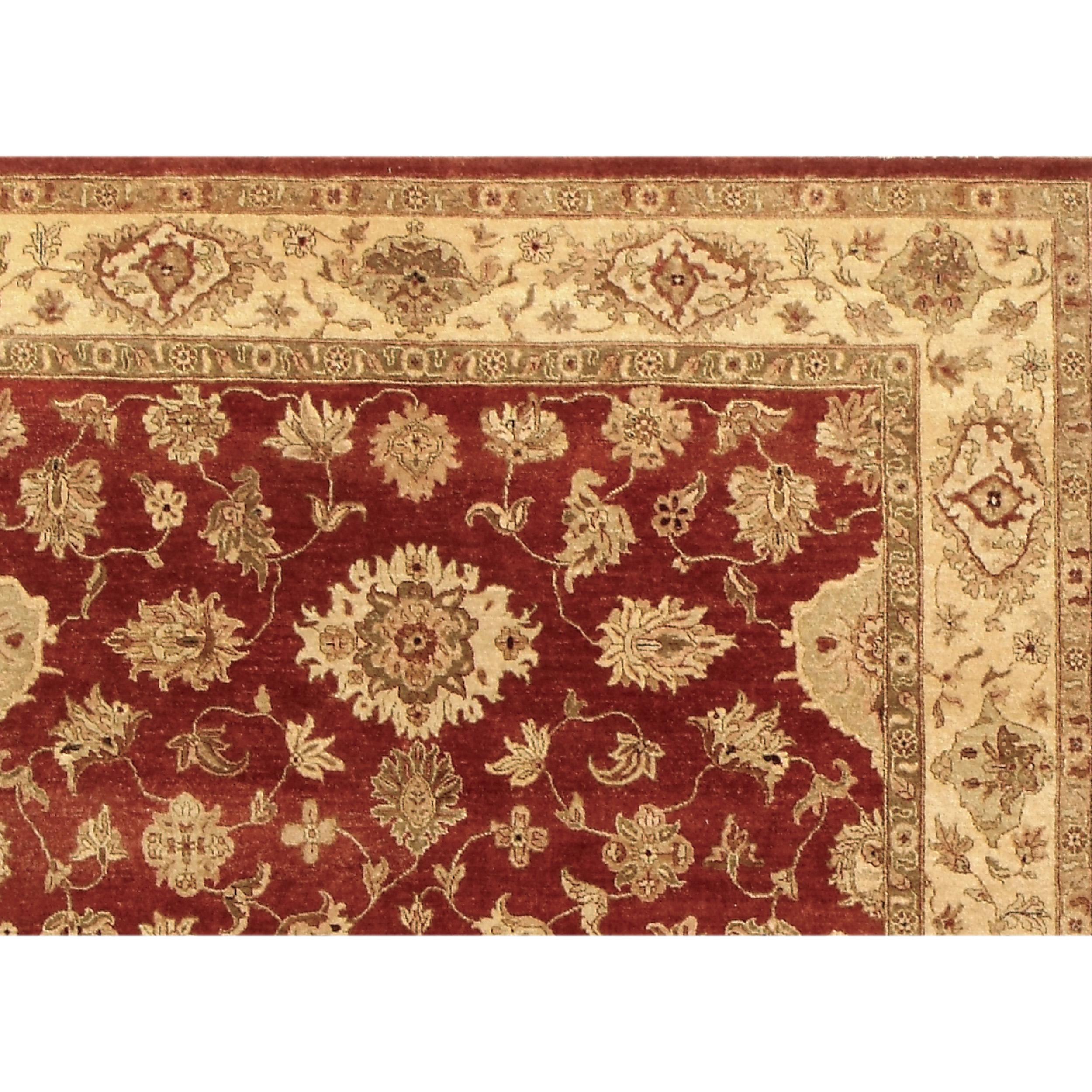 Luxuriöser traditioneller handgeknüpfter Amritsar Mahal Wood Rose/Gold 12x24 Teppich (Handgeknüpft) im Angebot