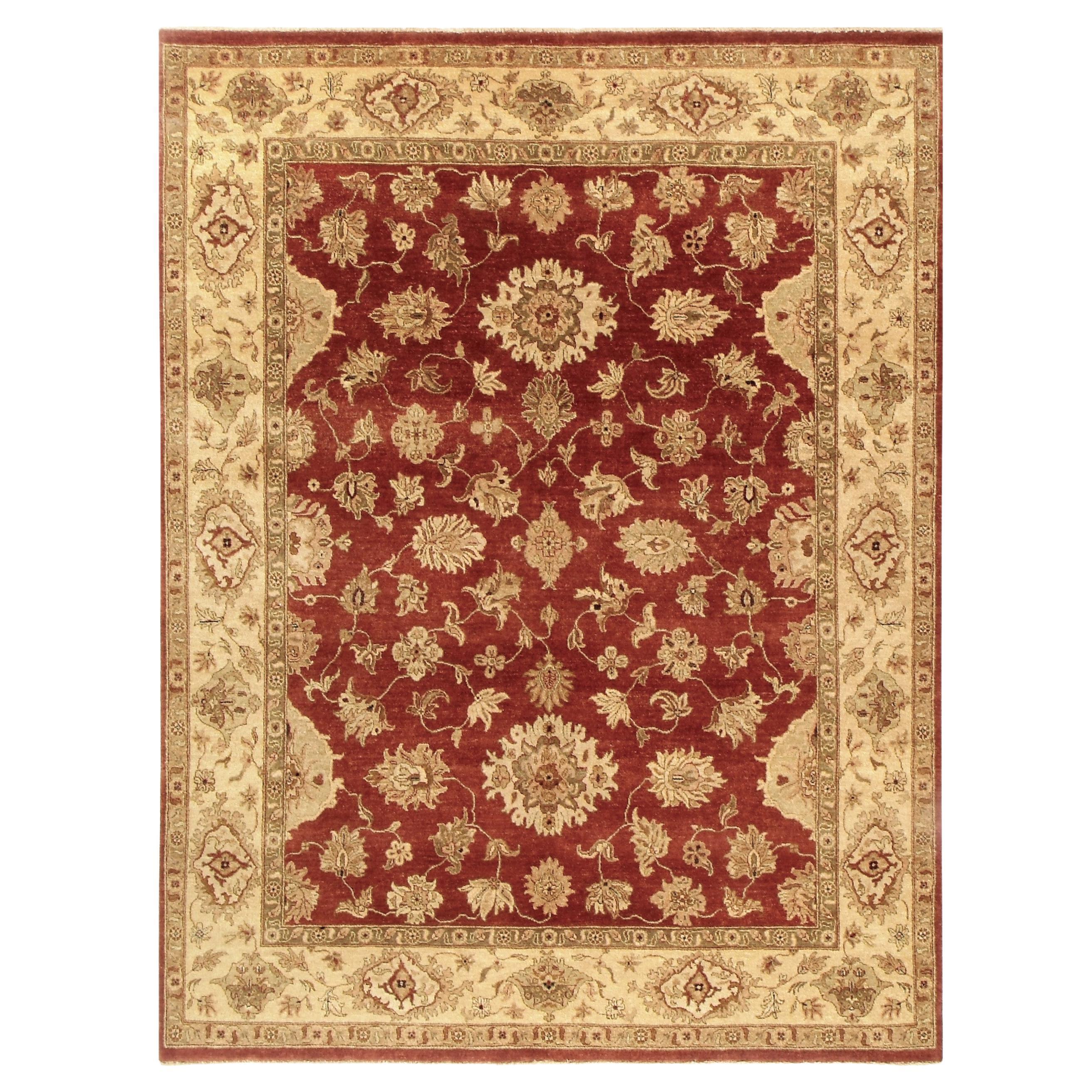 Luxury Traditional Hand-Knotted Amritsar Mahal Wood Rose/Gold 12x24 Rug