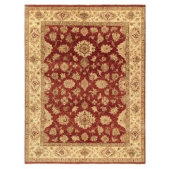 Tapis Amritsar Mahal de luxe traditionnel noué à la main rose/or 12x24