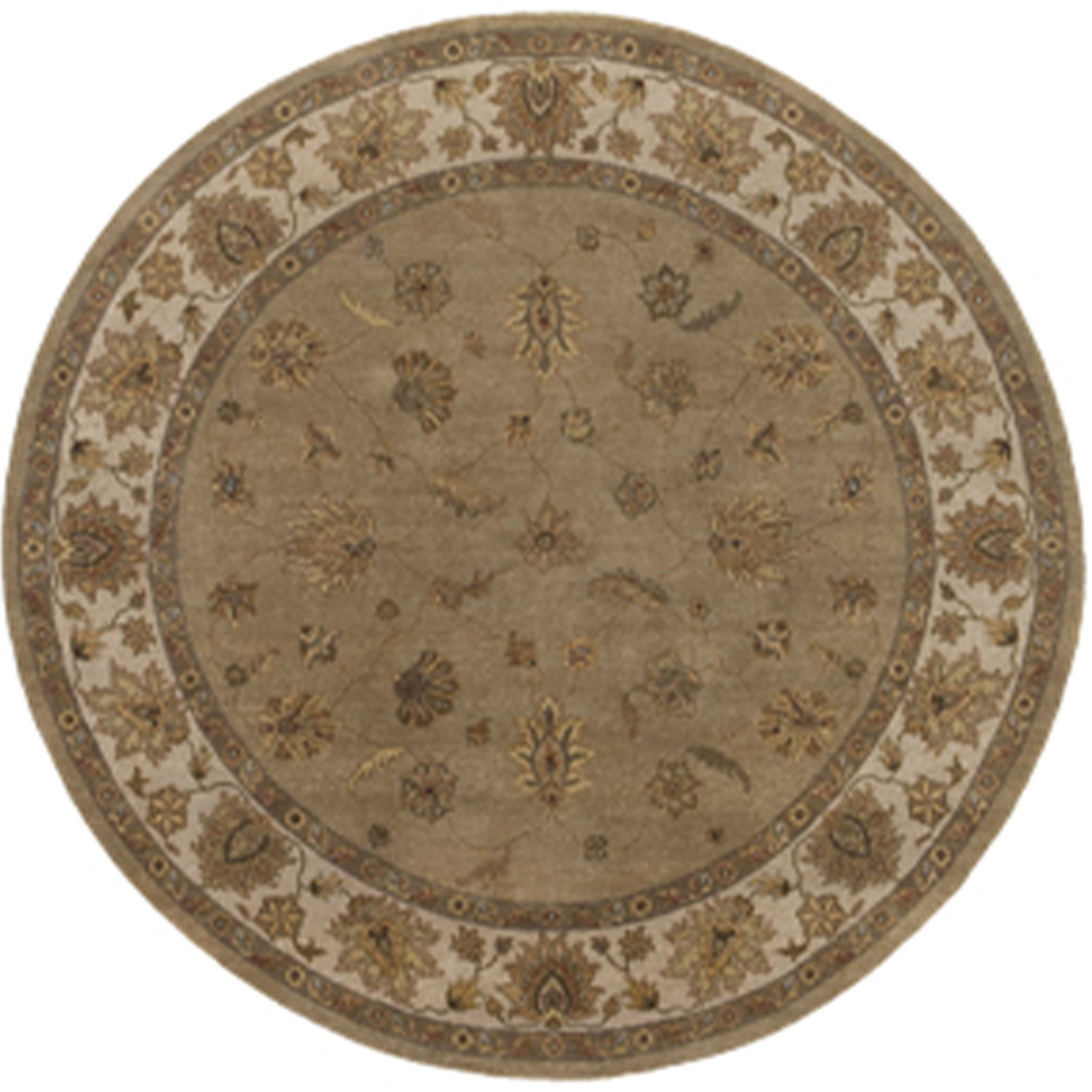 Luxury Traditional Hand-Knotted Amritsar Oushak Beige/Ivory 12X12 Round Rug In New Condition For Sale In Secaucus, NJ