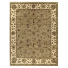 Tapis traditionnel Amritsar Oushak beige/ivoire 12X15 noué à la main