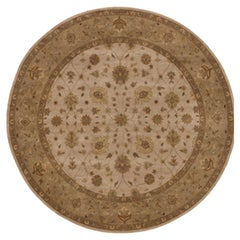 Luxury Traditional Hand-Knotted Amritsar Sultanabad Ivory/Beige 12X12 Round Rug