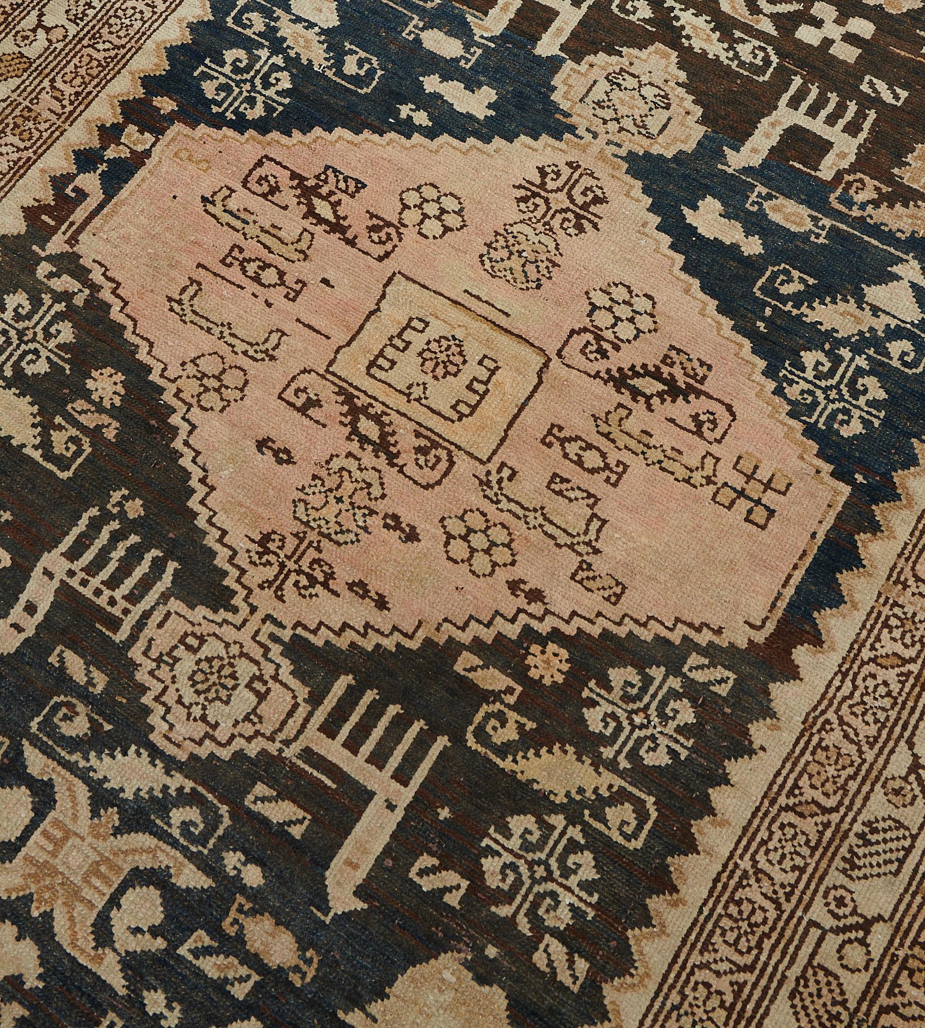 Wool Hand-Knotted Antique Abrash Persian Malayer Runner For Sale