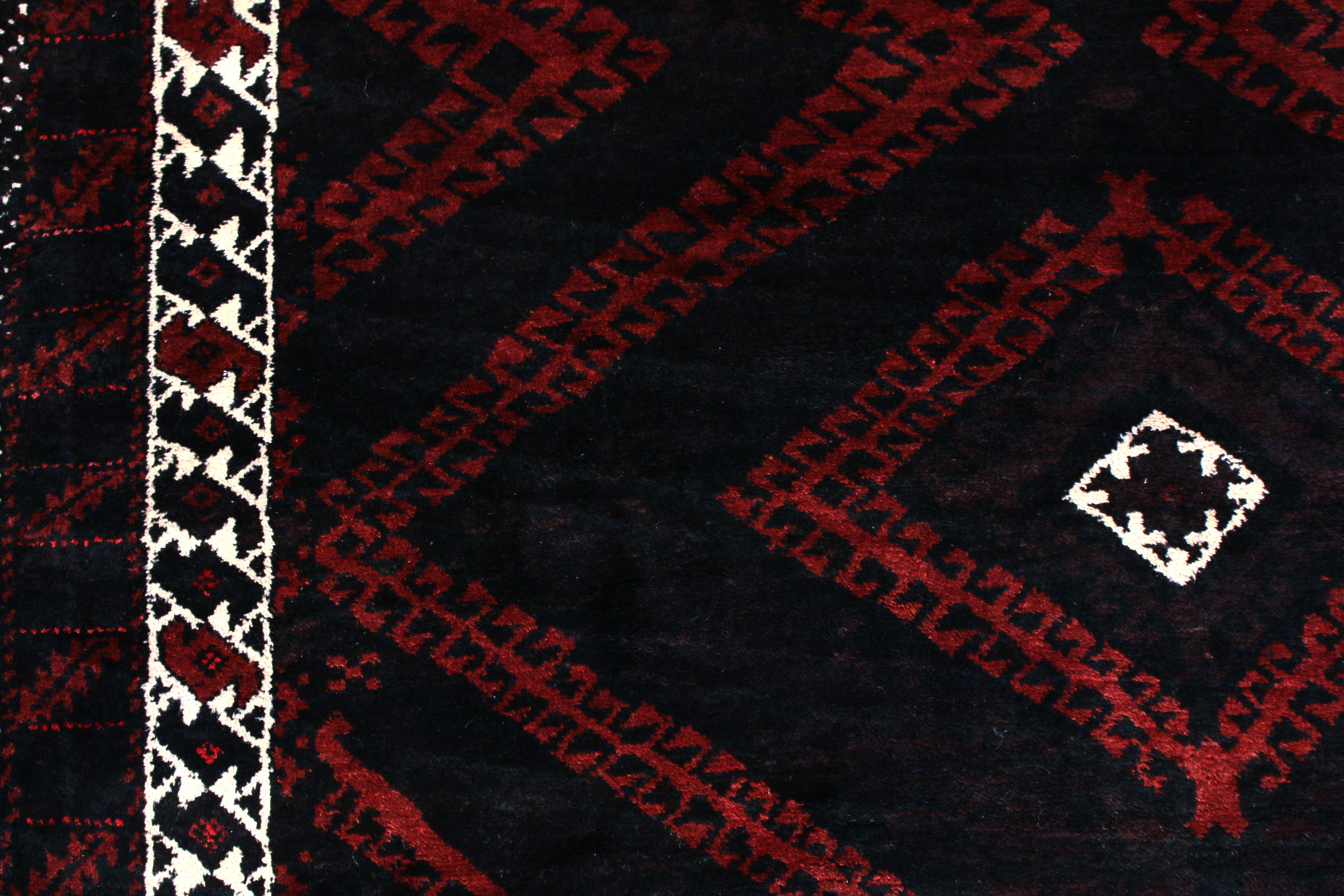Tribal Hand-Knotted Vintage Rug Brown Red Mid-Century Persian Pattern by Rug & Kilim For Sale