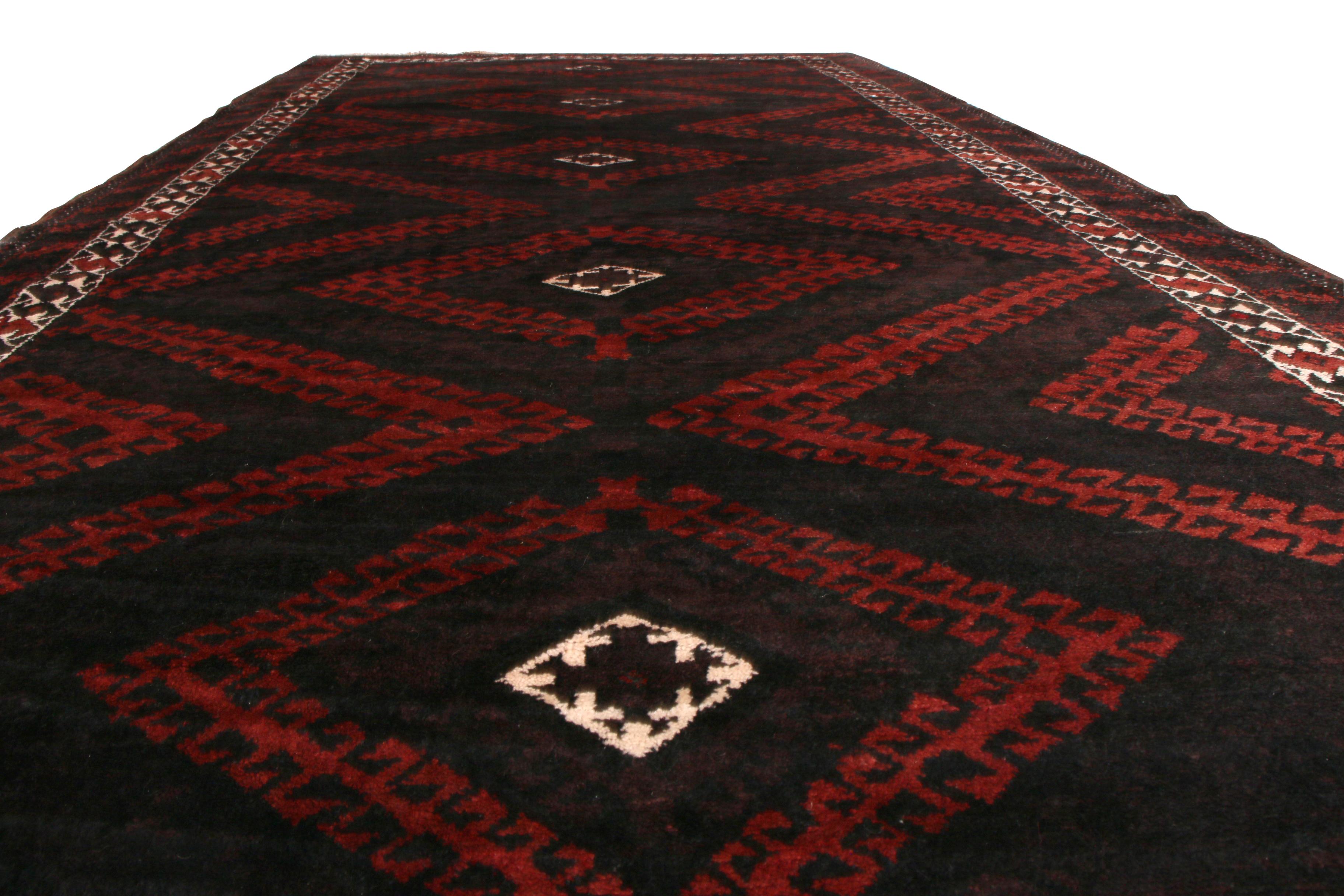 Hand-Knotted Vintage Rug Brown Red Mid-Century Persian Pattern by Rug & Kilim In Good Condition For Sale In Long Island City, NY