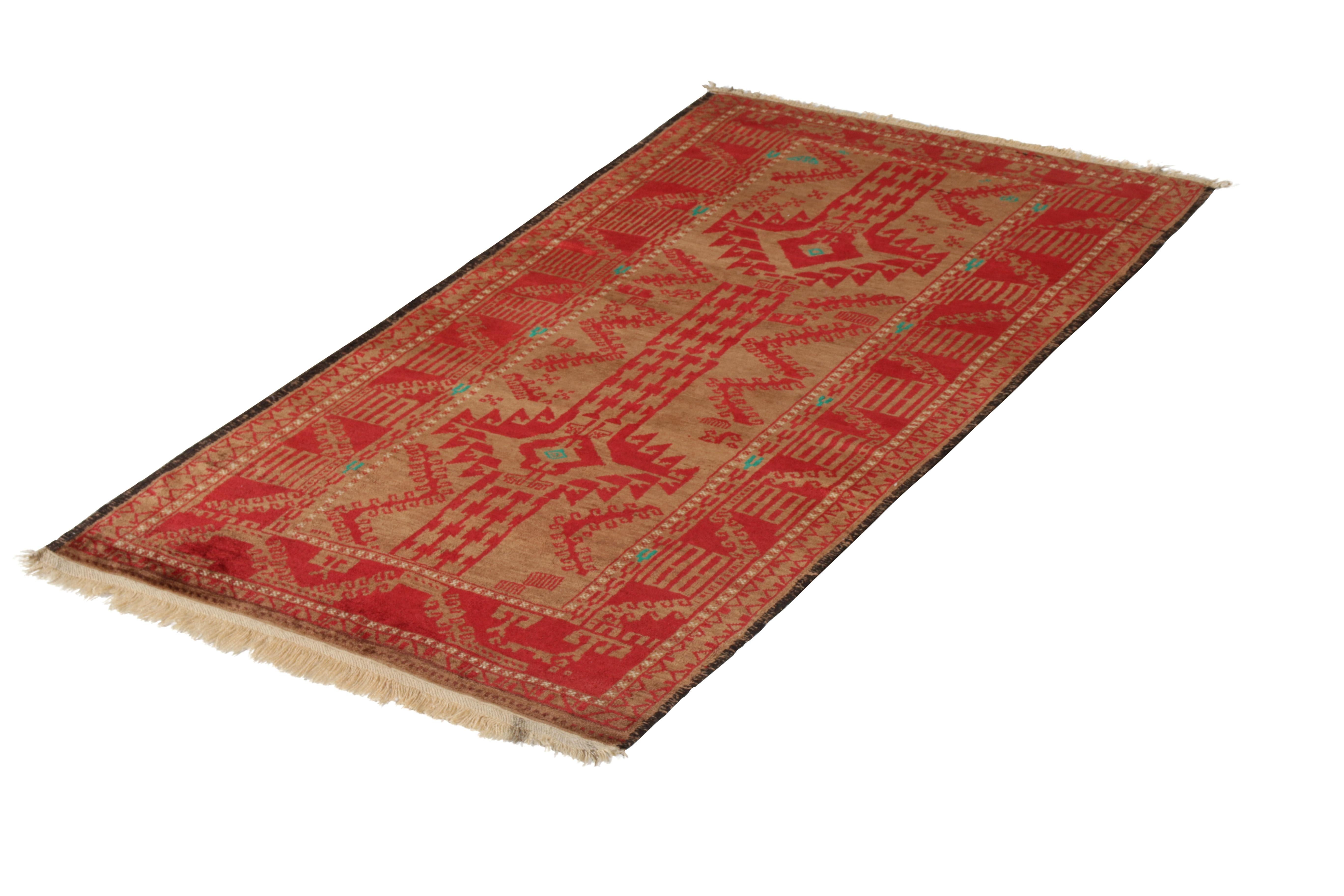 Other Antique Baluch Rug in Red & Beige-Brown Persian Tribal Pattern by Rug & Kilim For Sale