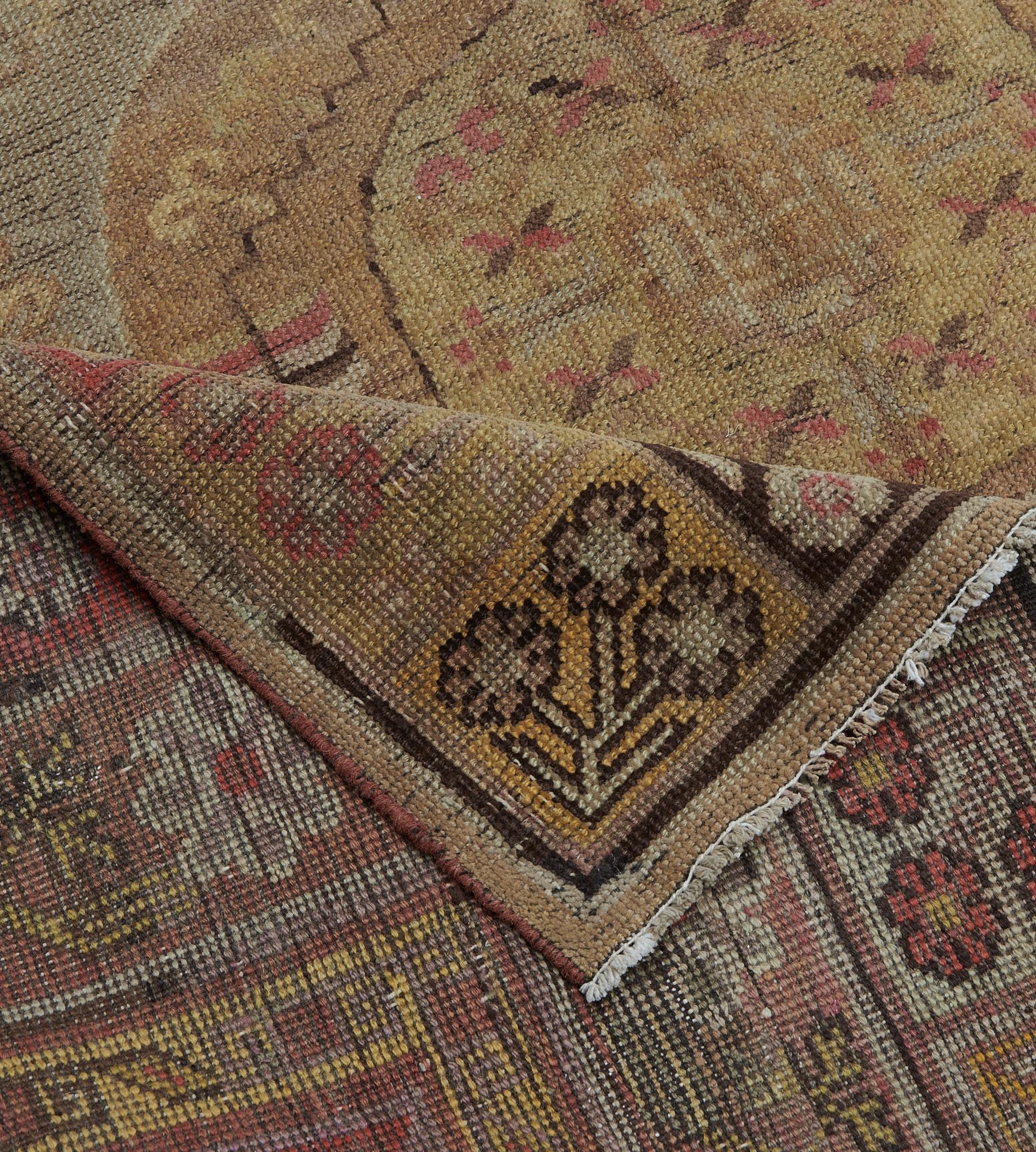 Hand-Knotted Antique Circa 1870, Khotan Rug For Sale 2