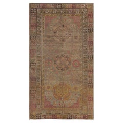 Handgeknüpfter antiker Khotan-Teppich, um 1870, handgeknüpft