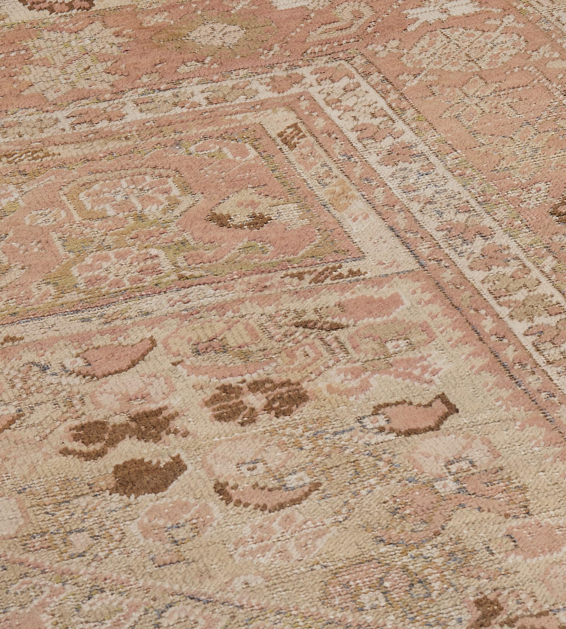 Hand-Knotted Antique Circa-1880 Salmon-Pink Ghordes Runner For Sale 3