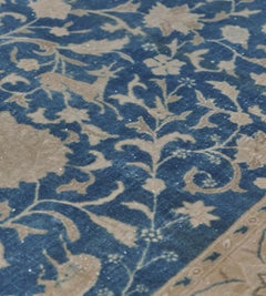 Tapis noué à la main Antiquities Circa-1900 Blue Floral Authentic Indian Agra Rug,  15'x20'