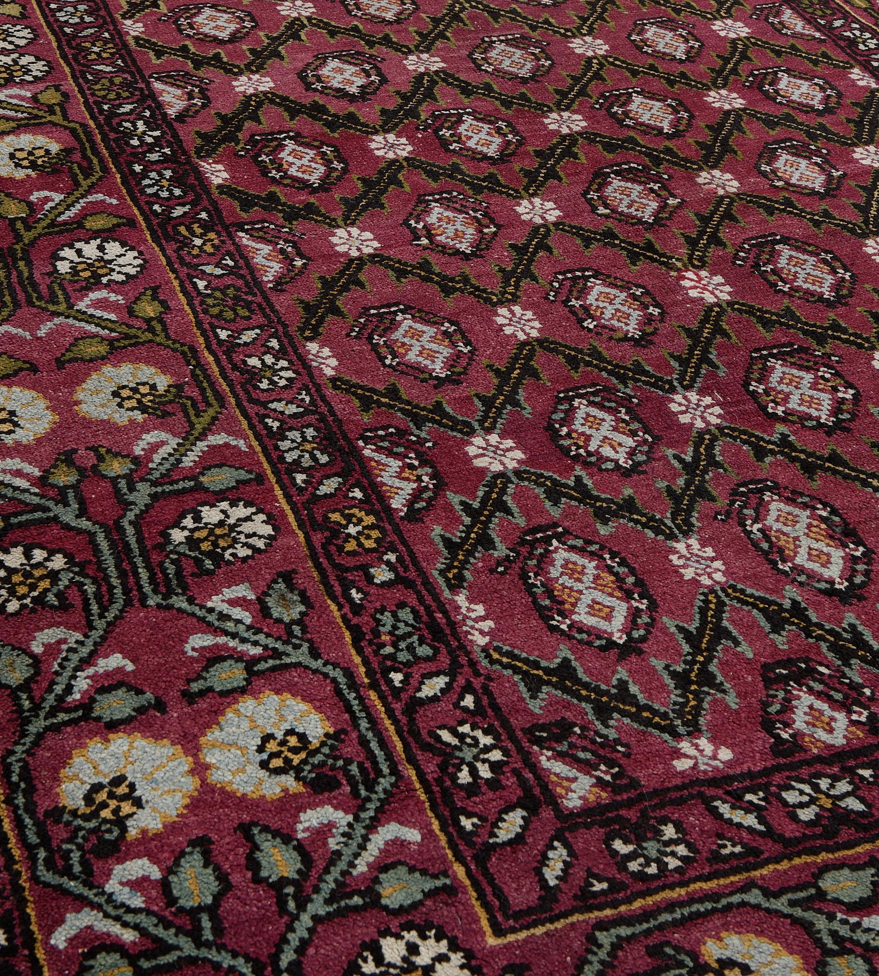 Hand-Knotted Hand-knotted Antique Circa-1900 Indian Agra Rug For Sale