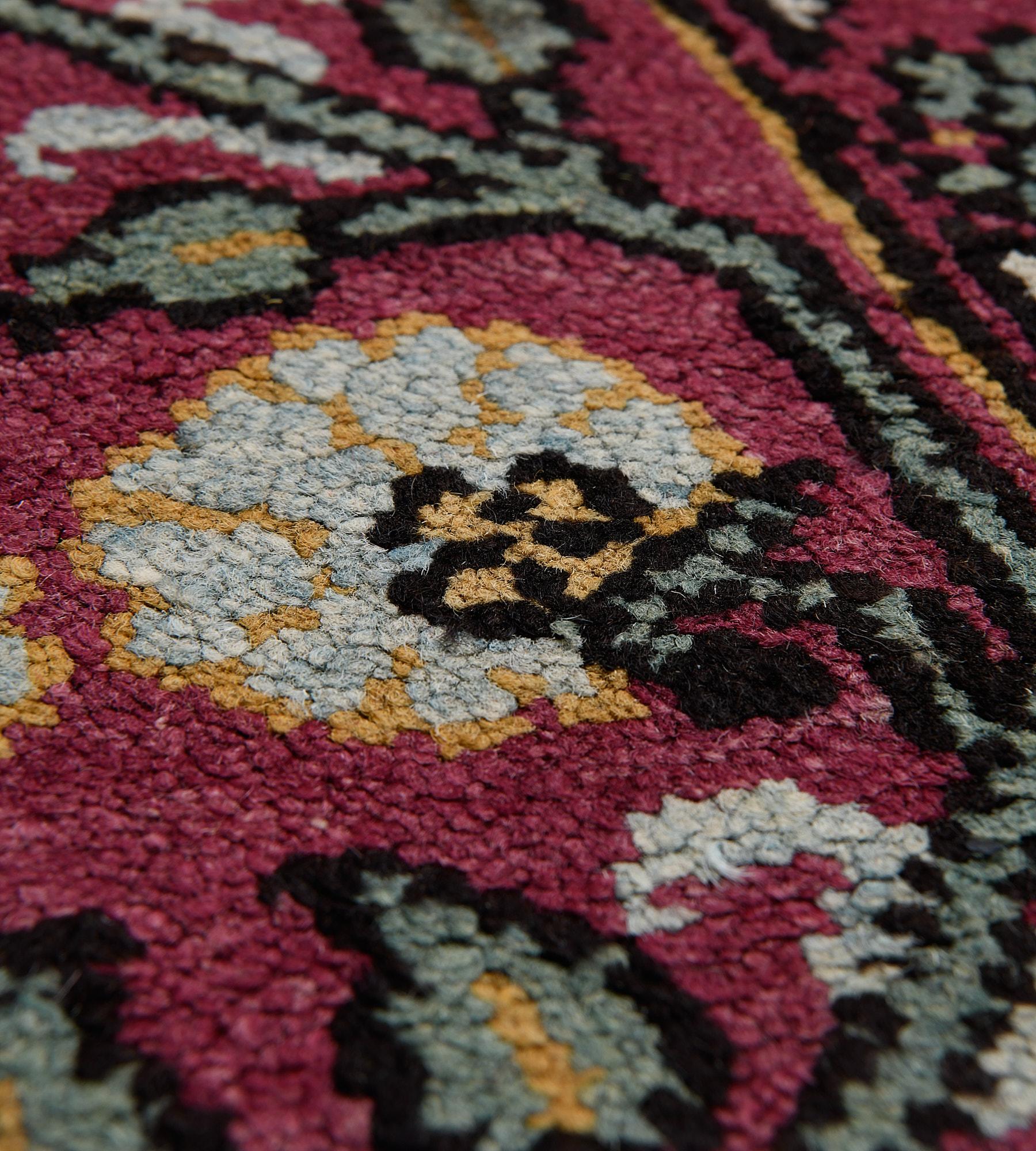 Hand-knotted Antique Circa-1900 Indian Agra Rug In Good Condition For Sale In West Hollywood, CA