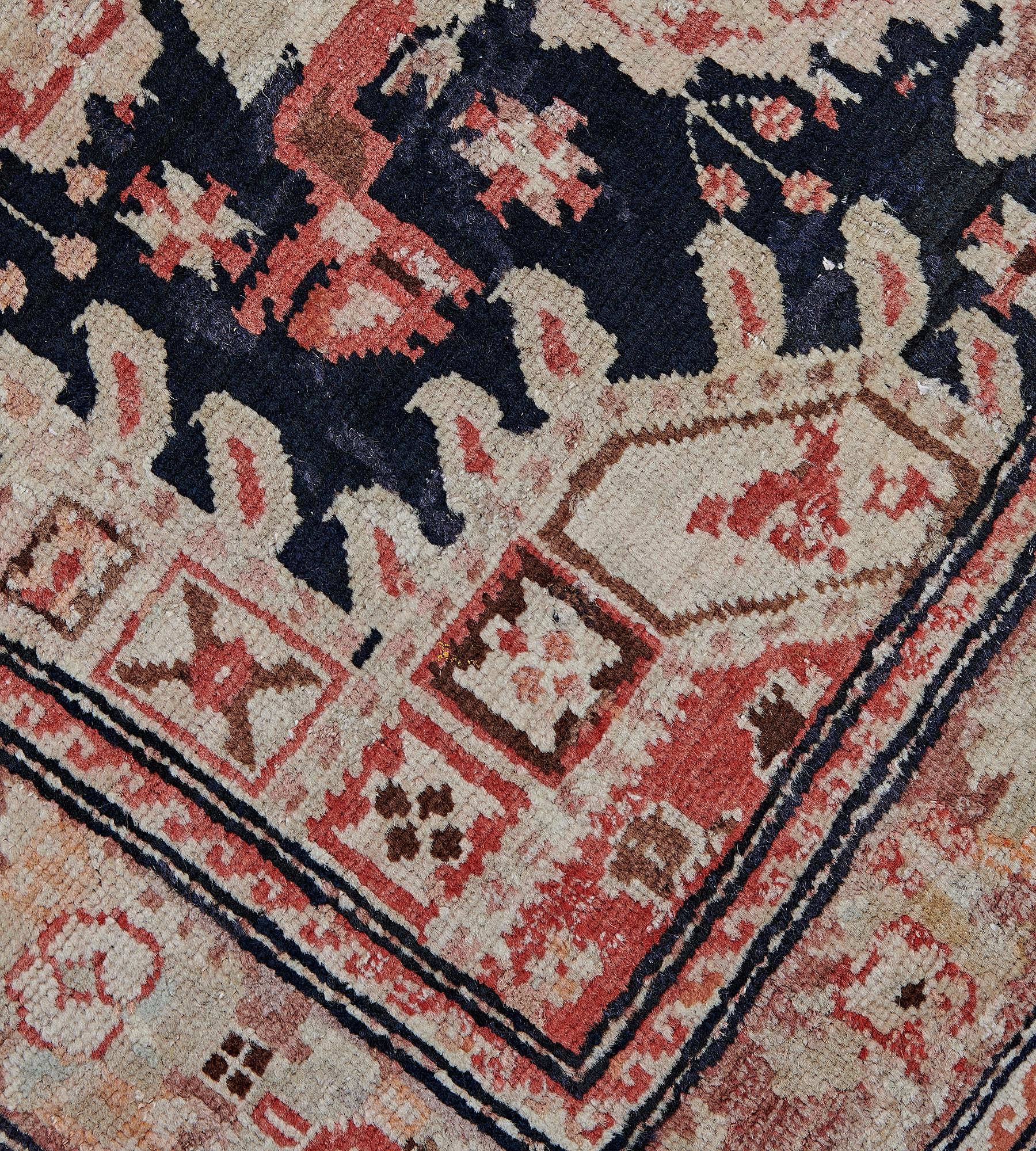 Hand-Knotted Antique Circa-1900 Karabah Runner In Good Condition For Sale In West Hollywood, CA