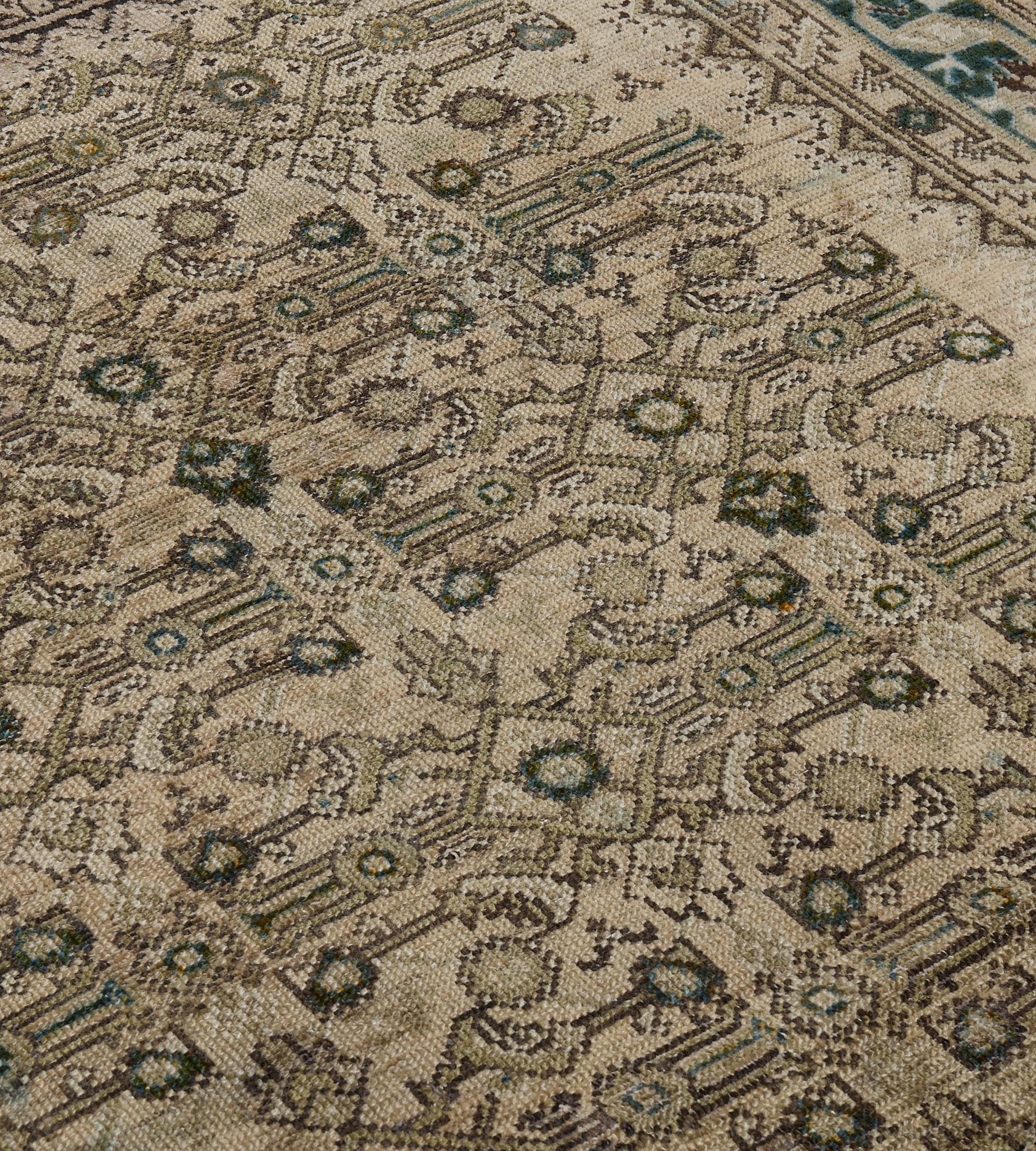 Hand-Knotted Antique Circa-1910 Persian Malayer Rug For Sale 5