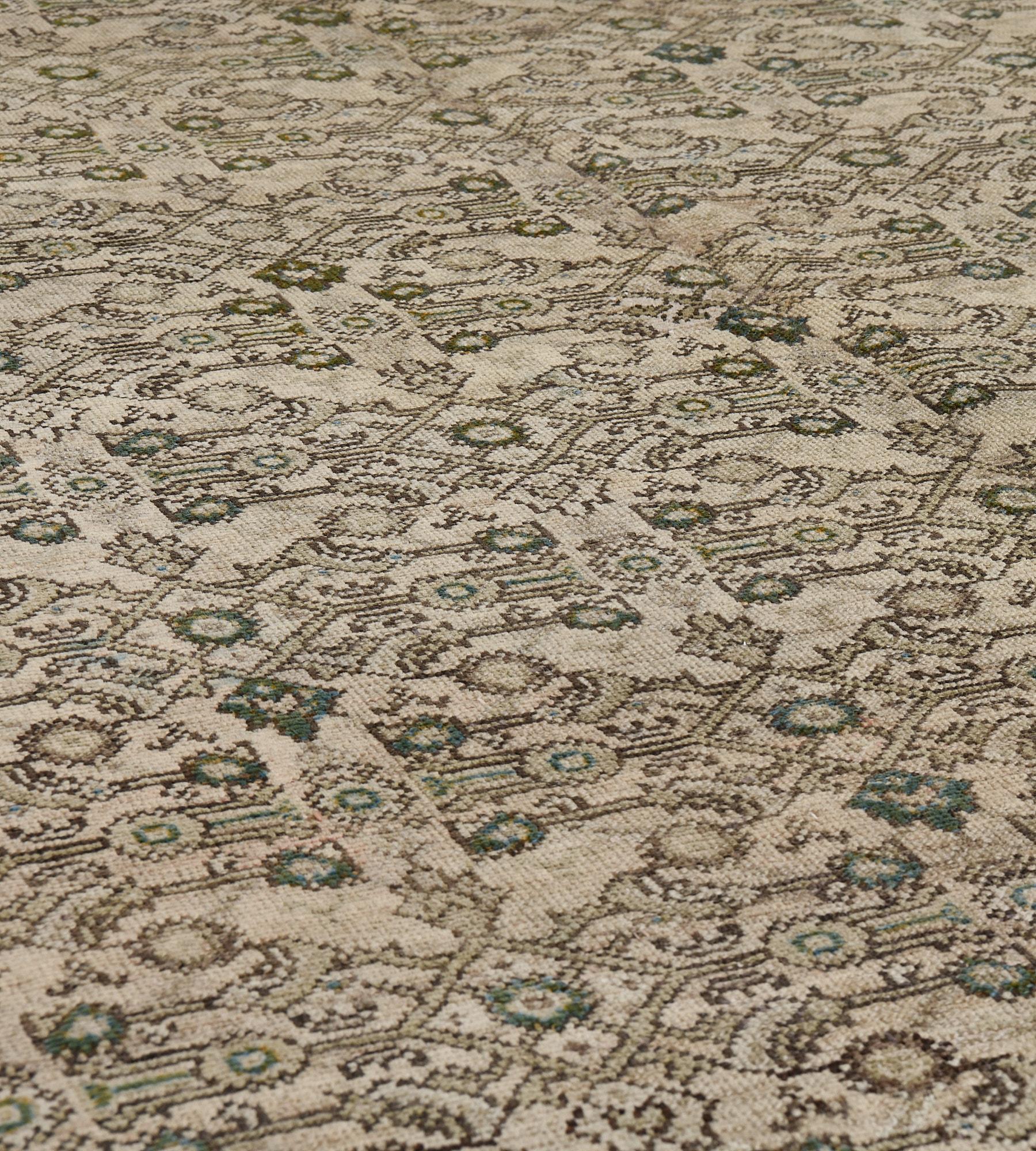 Hand-Knotted Antique Circa-1910 Persian Malayer Rug For Sale 1