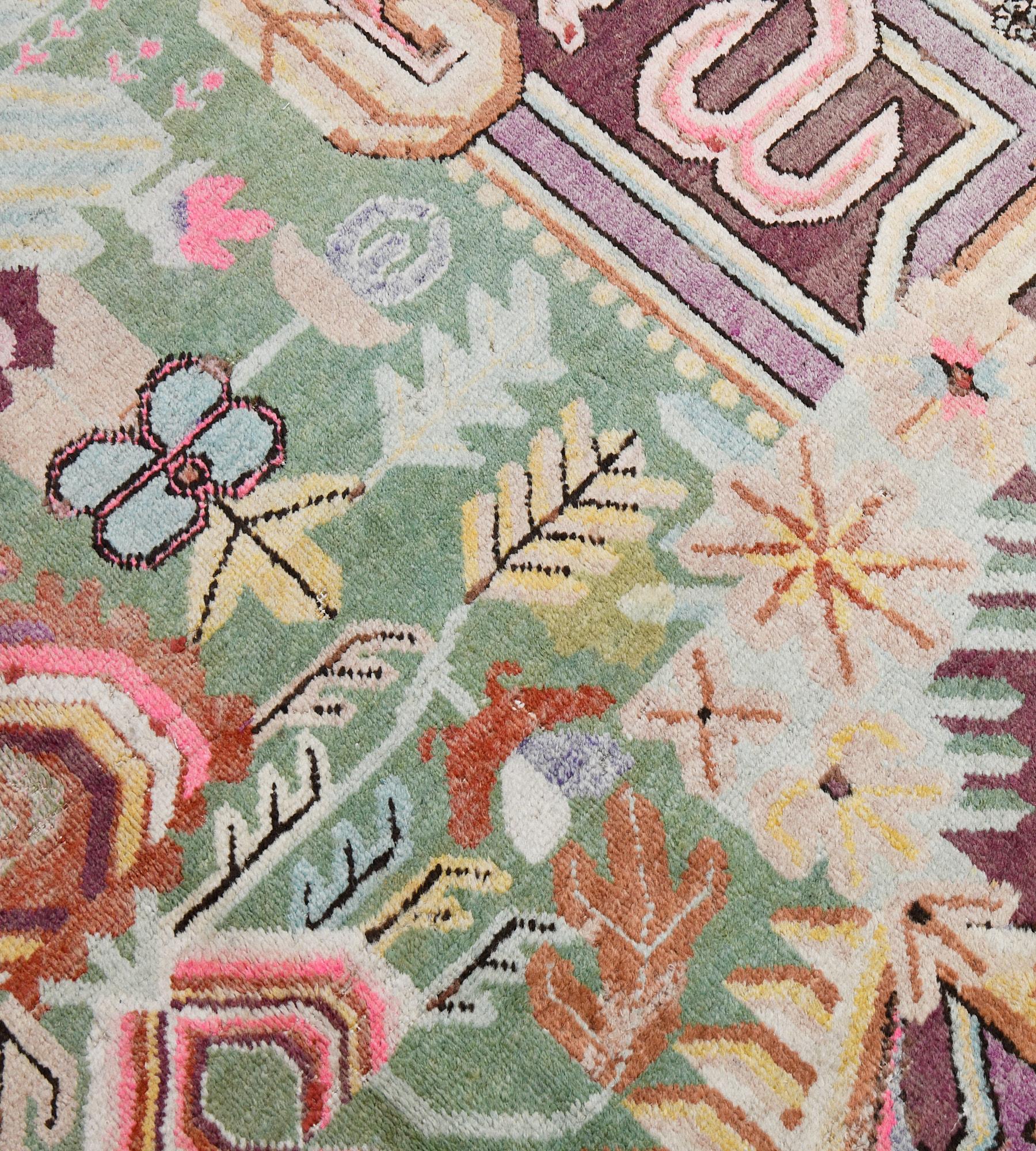 Hand-Knotted Antique Circa 1920 Wool Khotan Rug 5