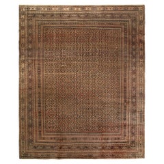 Hand-Knotted Antique Doroksh Persian Rug All Over Pattern