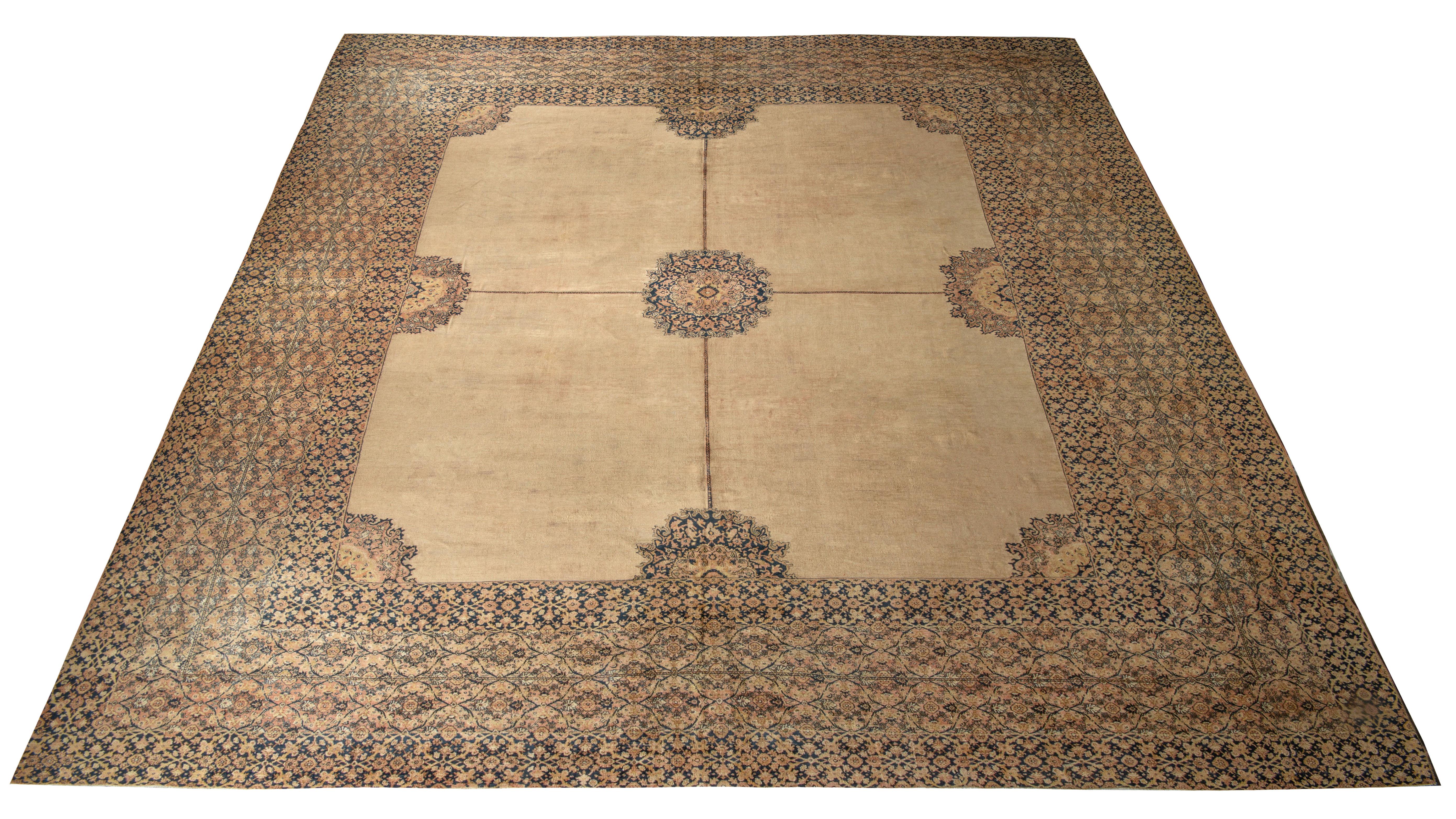 Hand knotted in wool, a 19x22 Doroksh rug joining Rug & Kilim’s Antique & Vintage collection. Originating circa 1920-1930, the rug displays exemplary work of art through a medallion style floral pattern with a black colorway, complemented