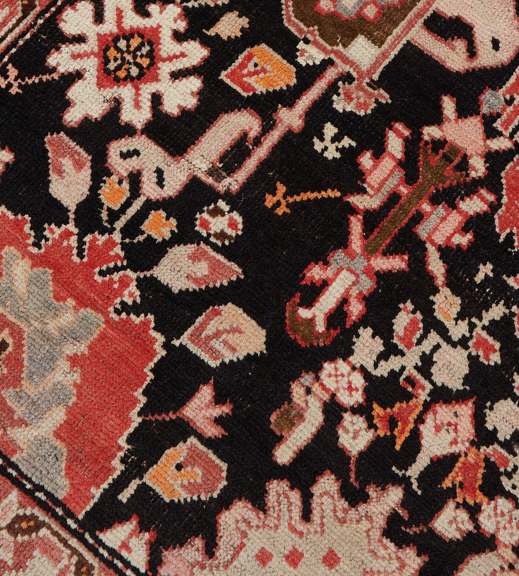 Hand-Knotted Antique Floral Karabagh Runner, Circa 1890 In Good Condition For Sale In West Hollywood, CA