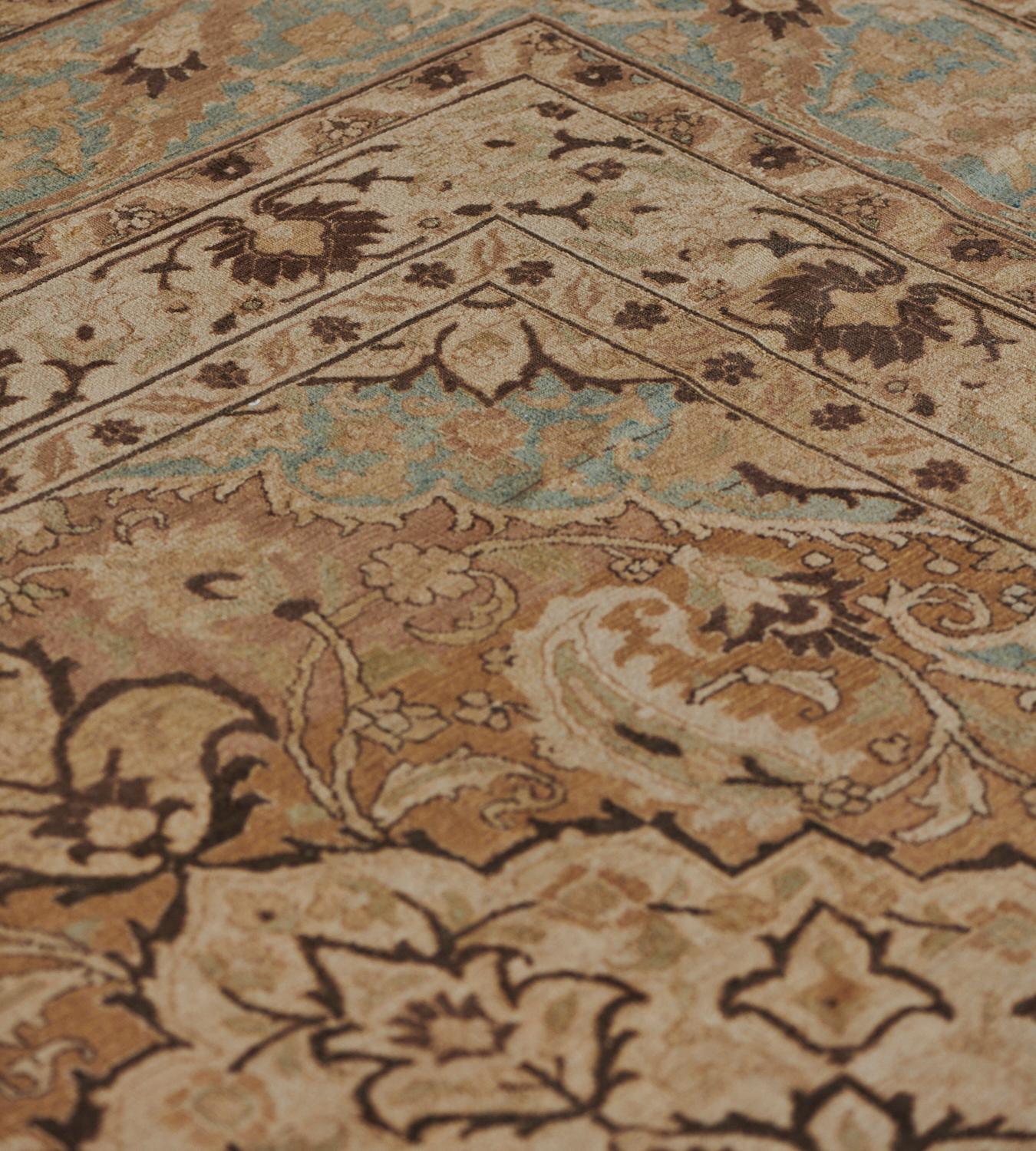 20th Century Hand-knotted Antique Floral Persian Khorassan Rug For Sale