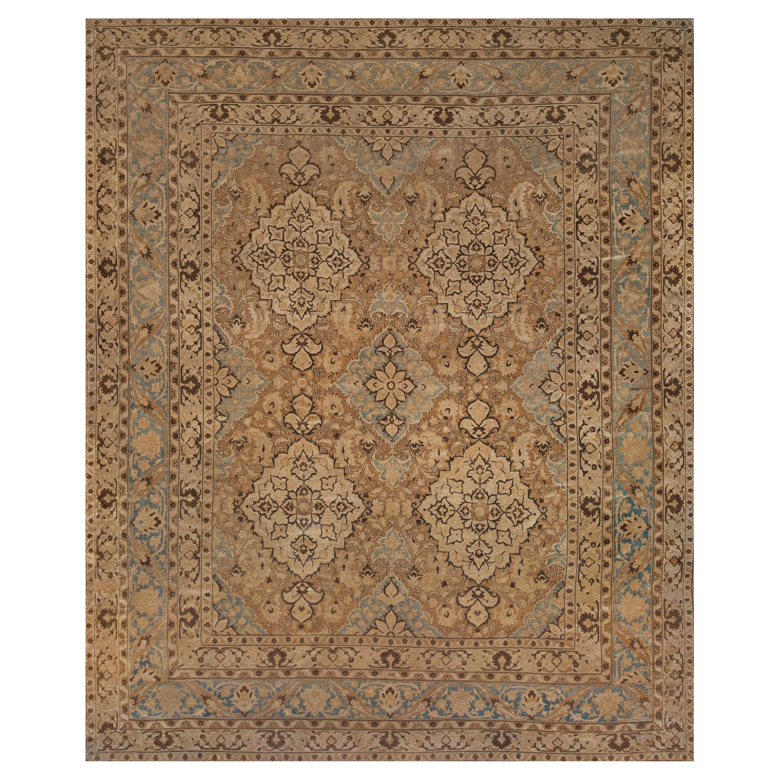 Tapis persan Khorassan floral ancien noué à la main