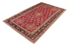 Hand Knotted Antique Gordes Rug Red and Beige Floral Pattern by Rug & Kilim