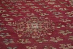 Hand Knotted Antique Gordes Rug Red and Beige Floral Pattern by Rug & Kilim