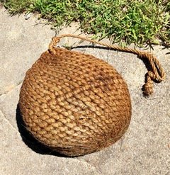 Hand Knotted Antique Natural Hemp Rope Boat Fender, Early 1900s Bumper