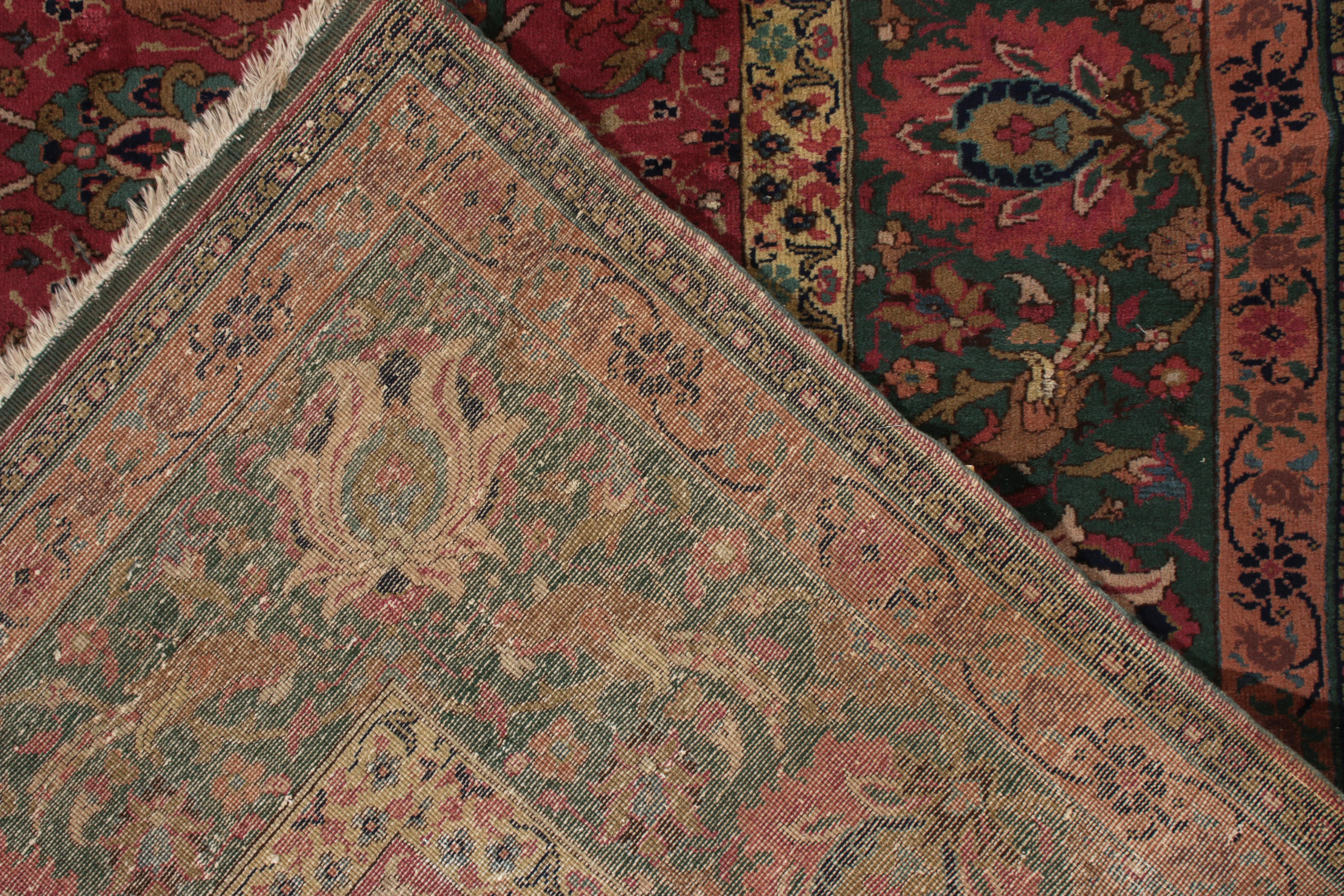 Début du 20ème siècle Tapis indien ancien Agra noué à la main en tout un rose, affiche de Rug & Kilim en vente