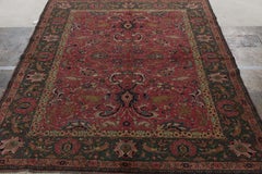Handgeknüpfter antiker indischer Agra-Teppich in ganzrosa, Bild von Teppich & Kelim